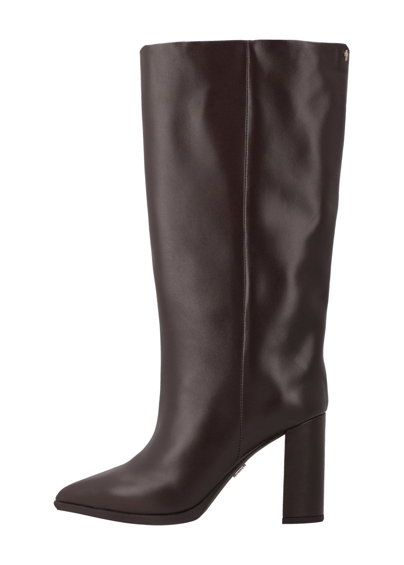 Dark brown leather women's boots BUTYD-1334-1I(Z26), side view of the product on a white background.