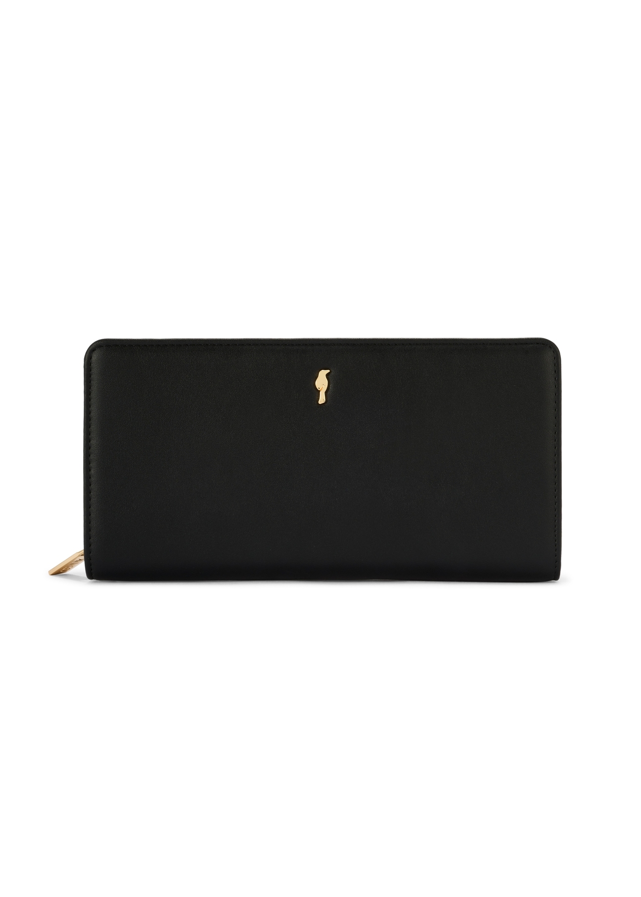 Black large wallet with decorative handle POREC-0417-99(Z25)