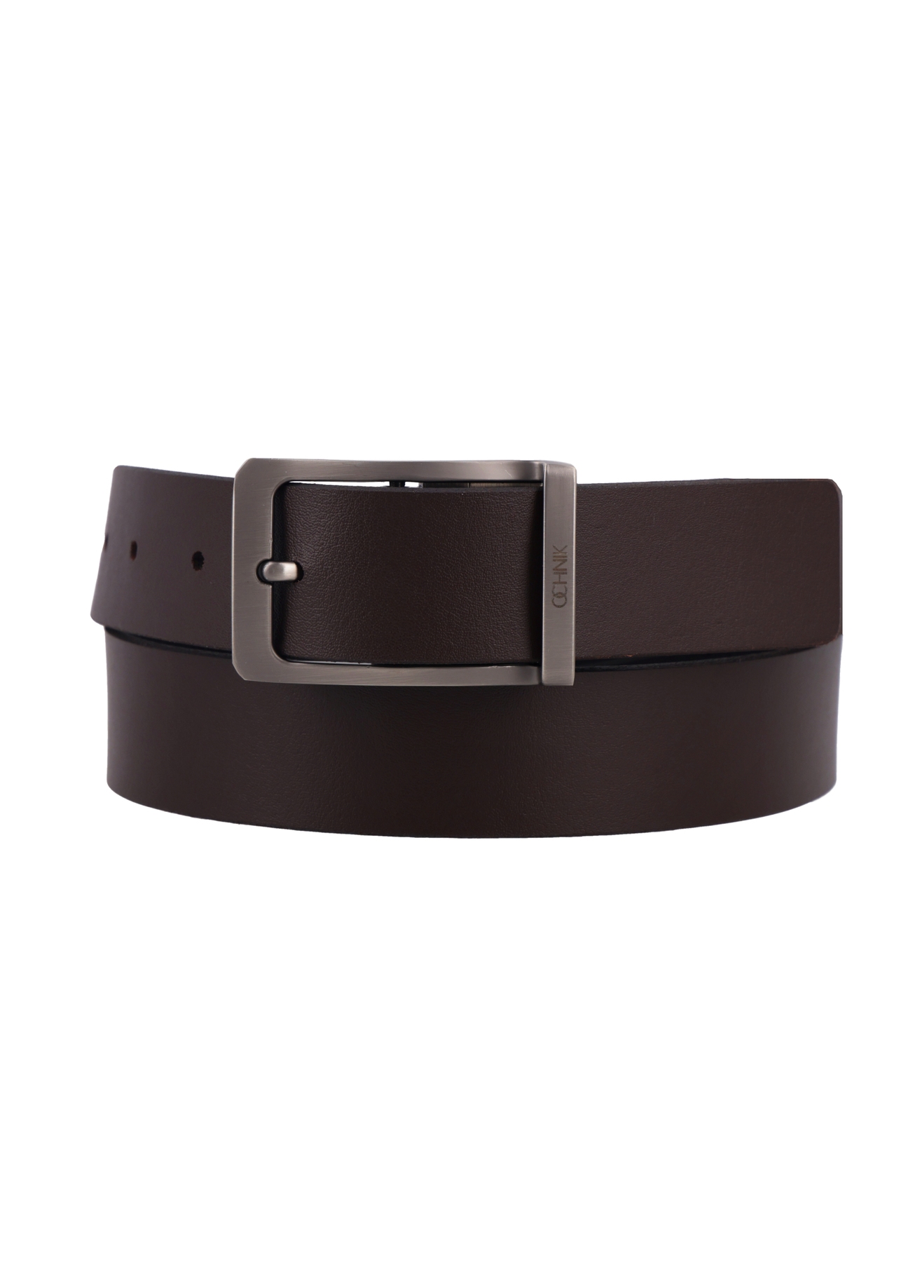 PASMS-0290-1I(Z26) men's double-sided leather belt, front product view on white background.