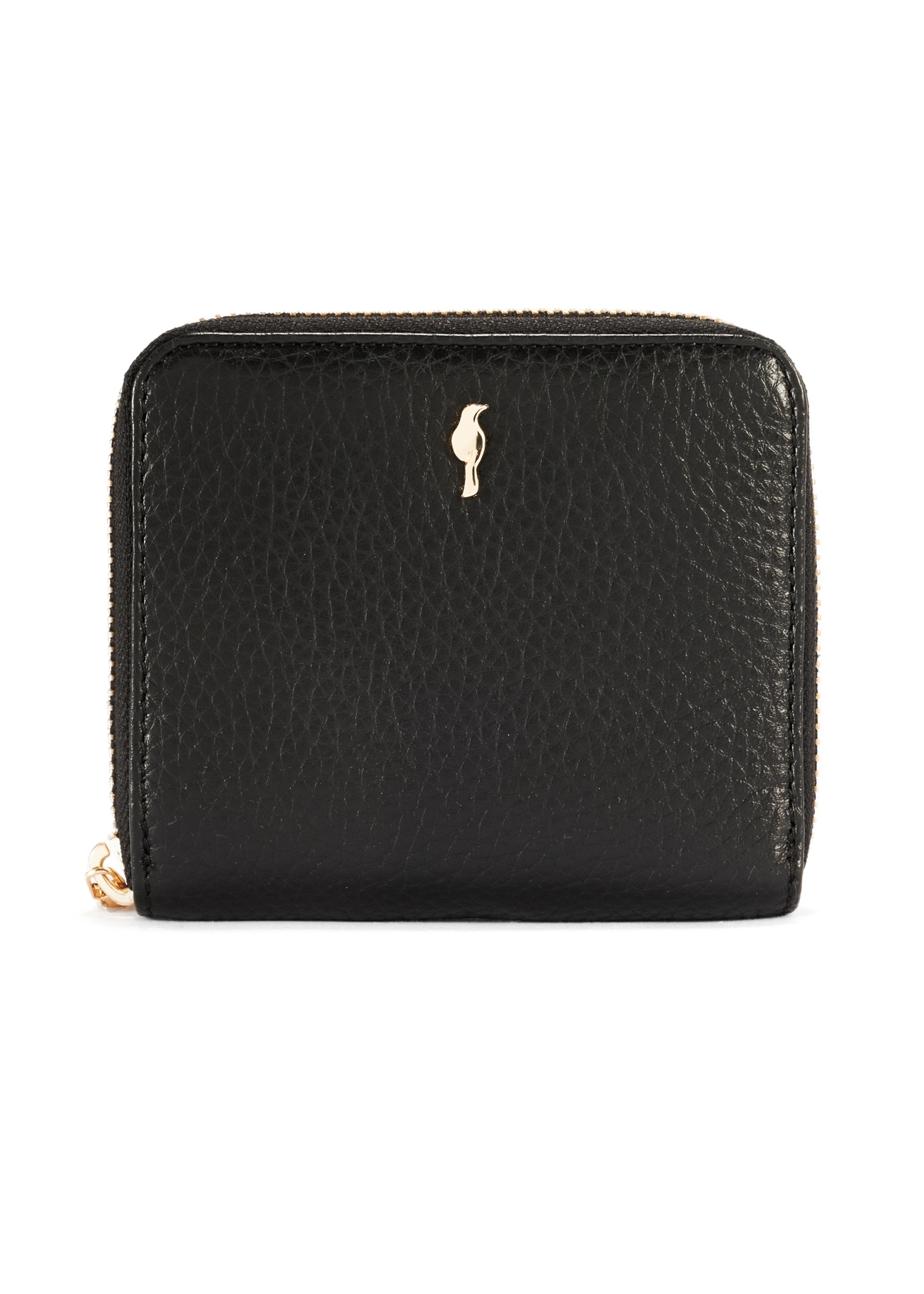 Black leather women's wallet PORES-0972-99(Z25), product view from the front on a white background.