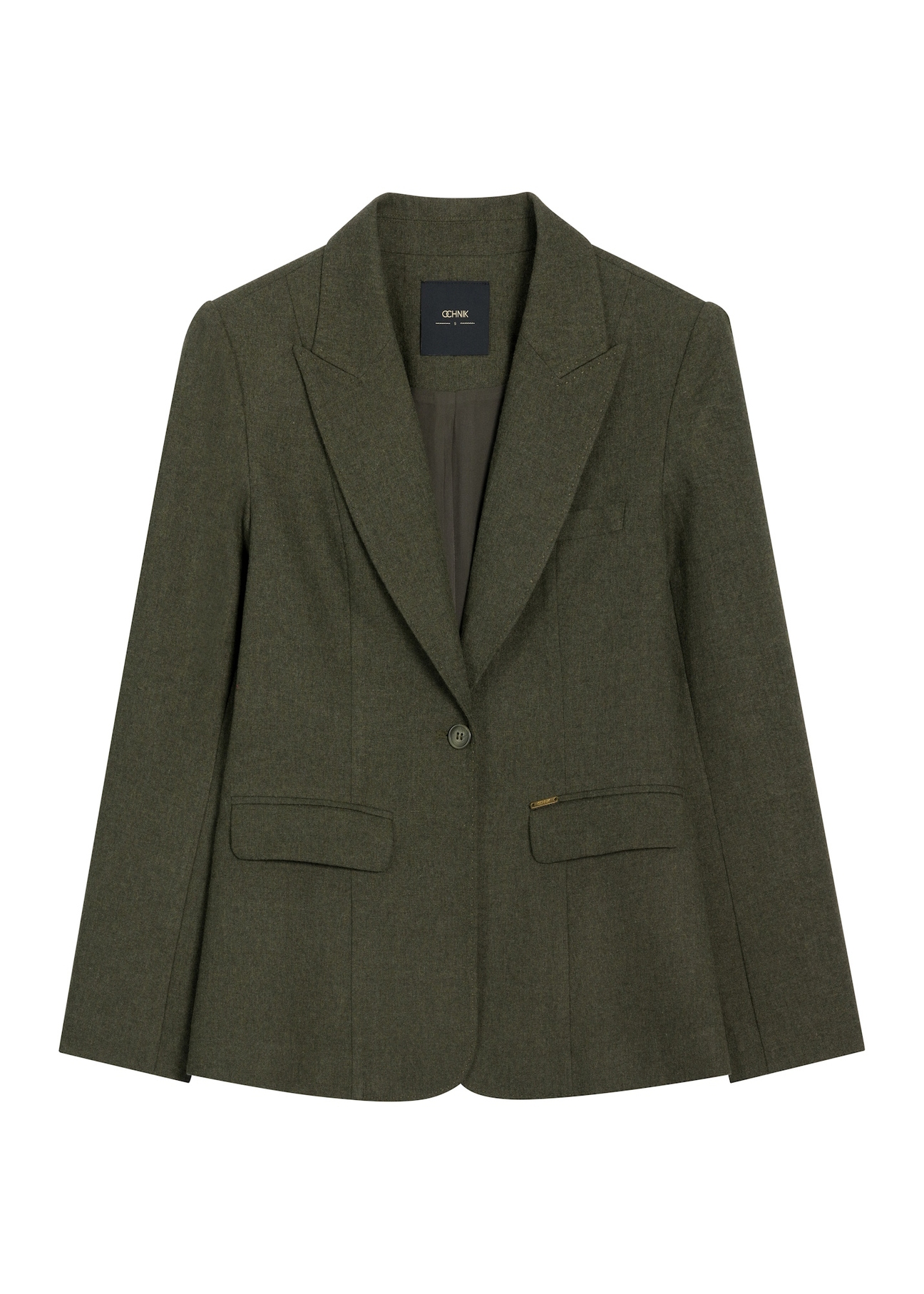 Women's green wool jacket ZAKDT-0057-8B(Z26), front product view on white background.
