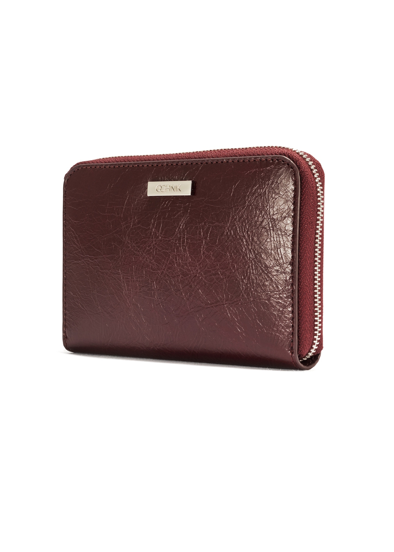 Women's leather burgundy wallet PORES-0966-49(Z25), diagonal product view on a white background.