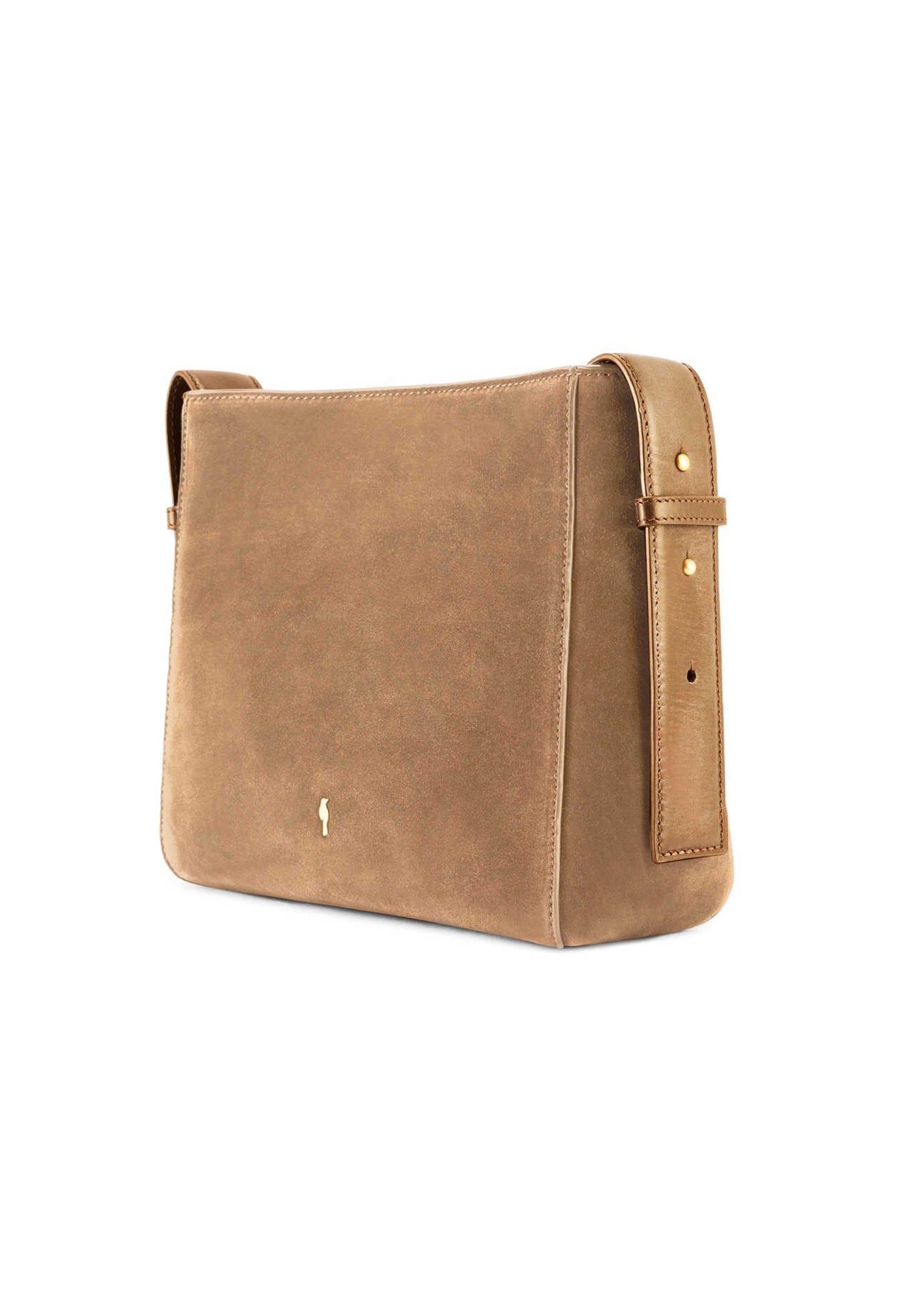 Beige leather women's handbag TORES-1251-1B(W26) - diagonal product view, on a white background.