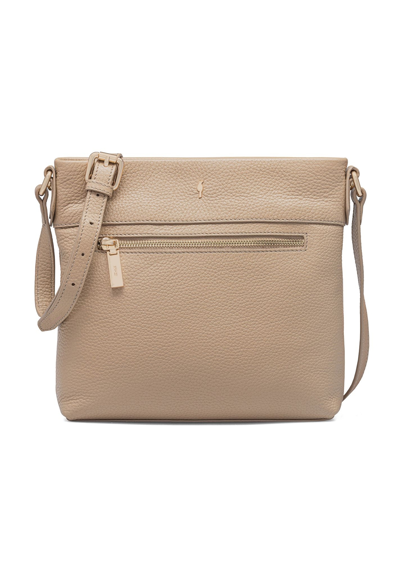 Beige leather women's shoulder bag TORES-0896C-80(W25)-01