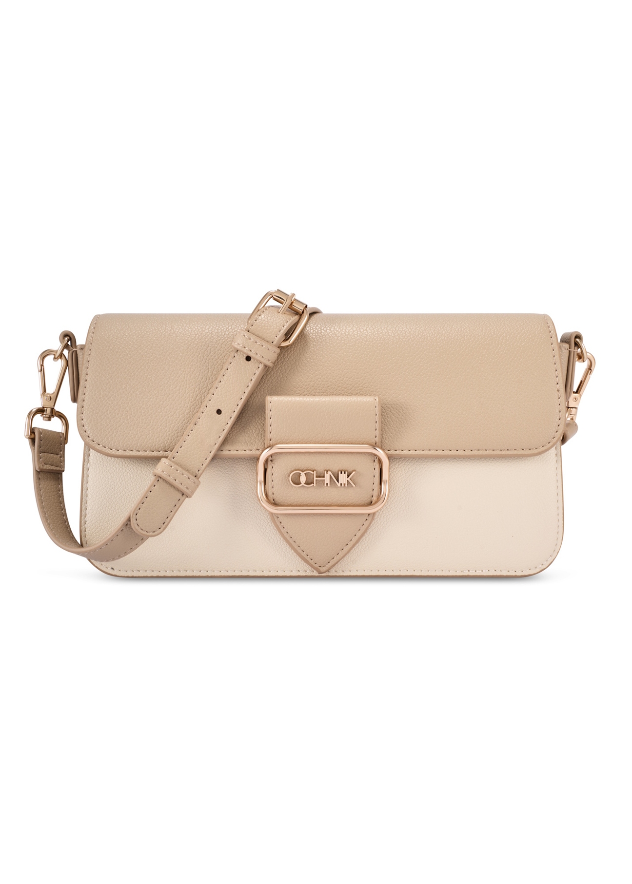 Cream women's messenger bag TOREC-1120-0P(W26), front product view, on white background.