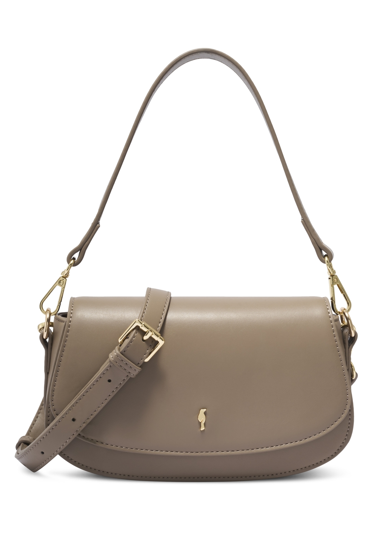 Small women's handbag in cool beige TOREC-1264-1K(Z26). Front view on a white background.