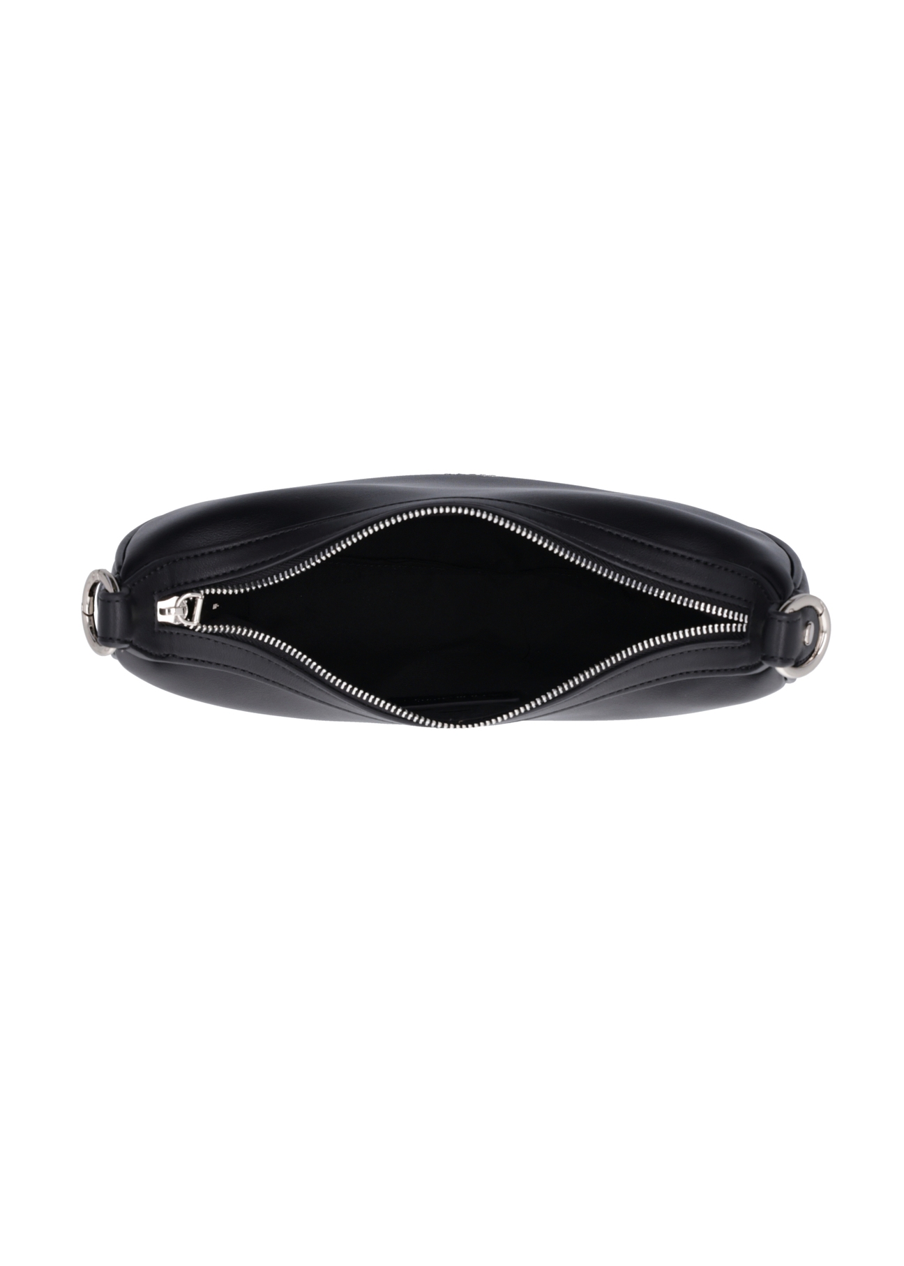 Black small women's hobo bag TOREC-1097-99(Z26), product view inside on white background.