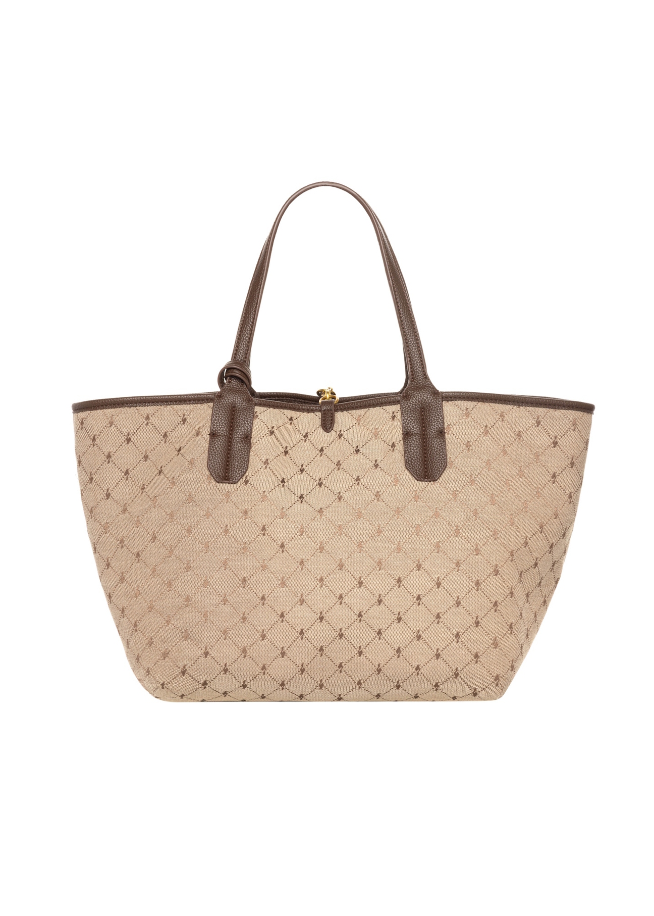 Reversible women's handbag with monogram TOREN-0359-1B(Z26), rear view on a white background.