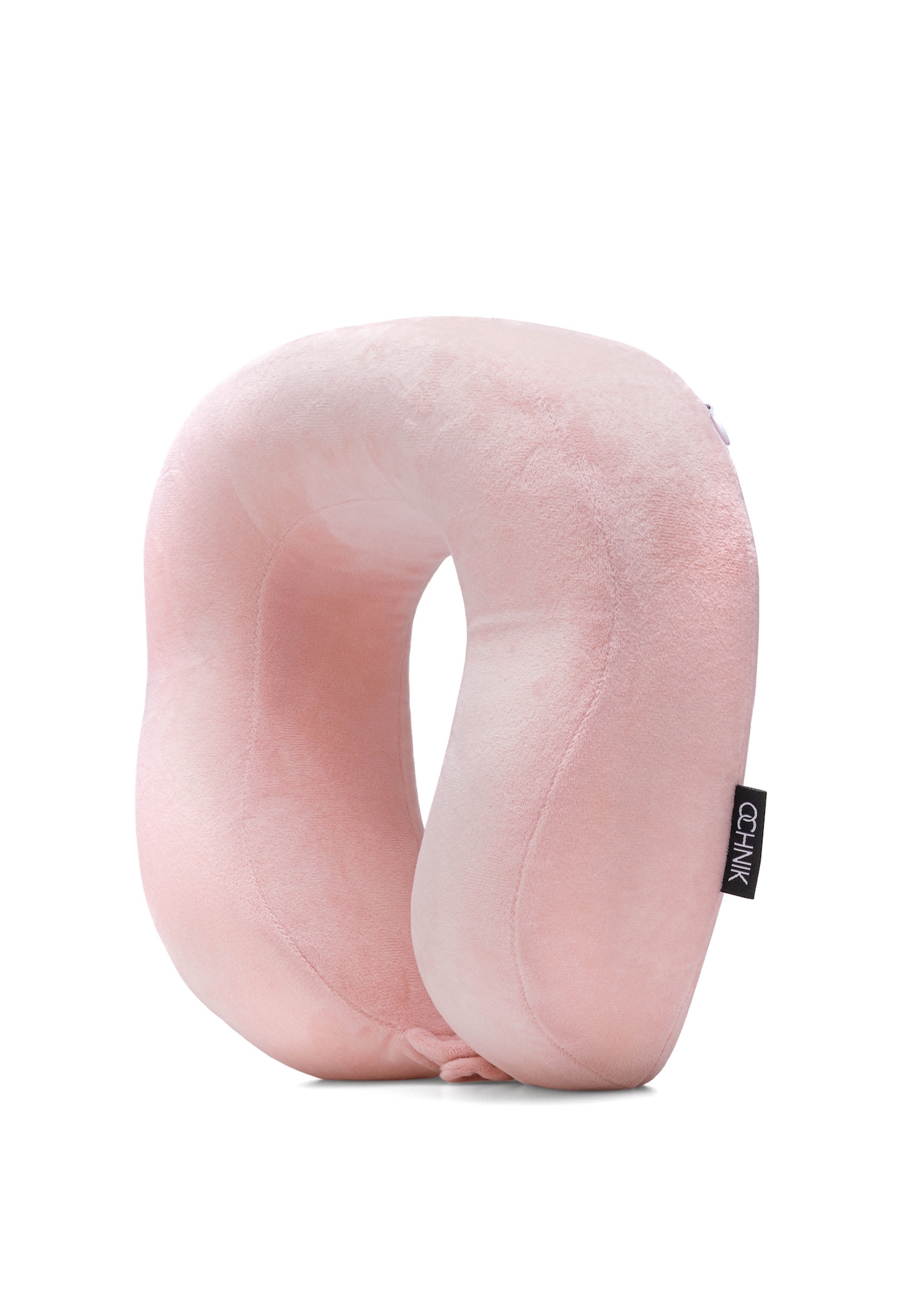 Pink travel pillow AW-014-0002-34(W25), diagonal product view on white background.
