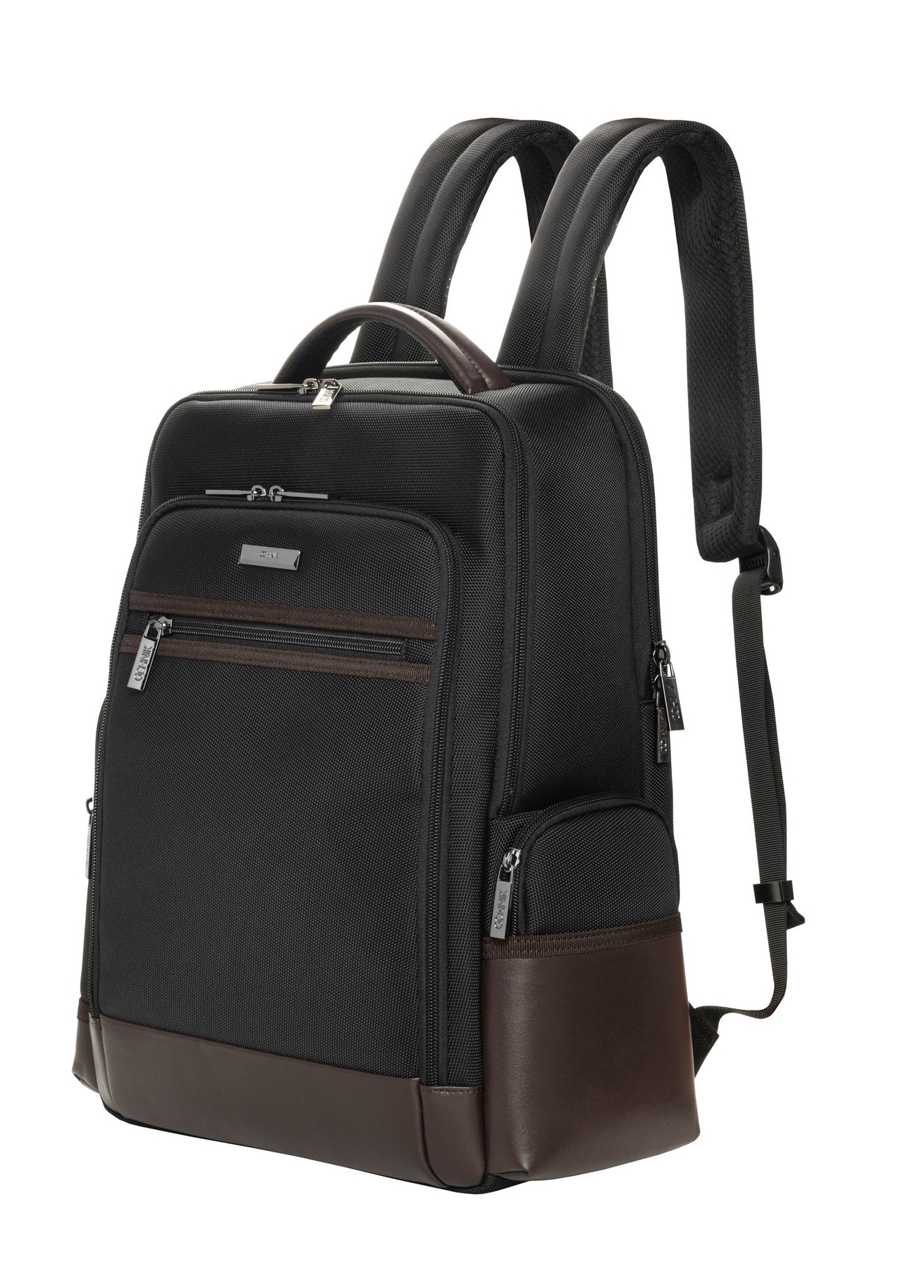Black large men's backpack TORMN-0435-9J(Z26) - diagonal view of the product, on a white background.
