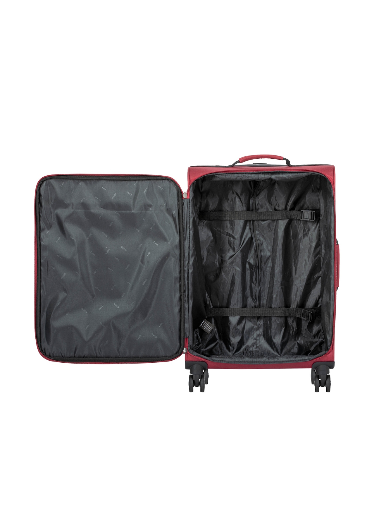 Medium suitcase on wheels WALNY-0045-4B-24(W26), product view inside on white background.