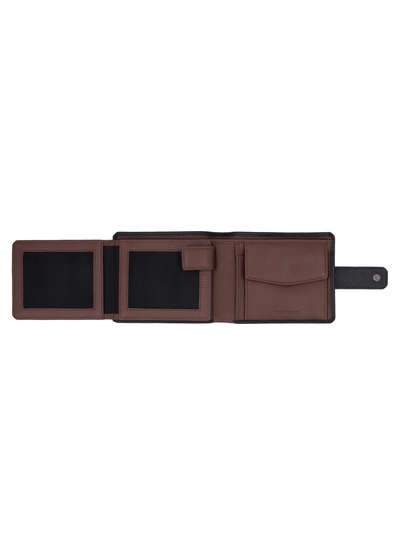 Black men's leather wallet PORMS-0719-99(Z26) - product view from above, on white background.