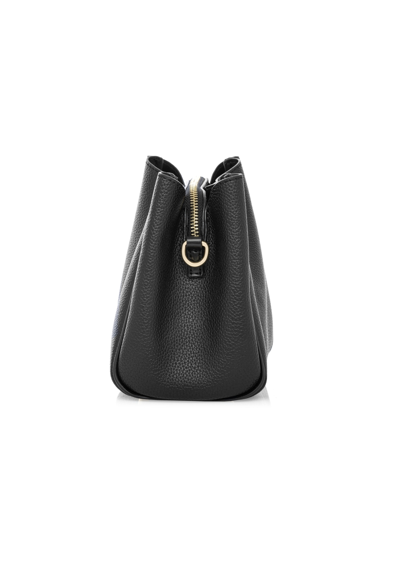 Black women's shoulder bag TOREC-1180-99(W26) - side view of the product, on a white background.