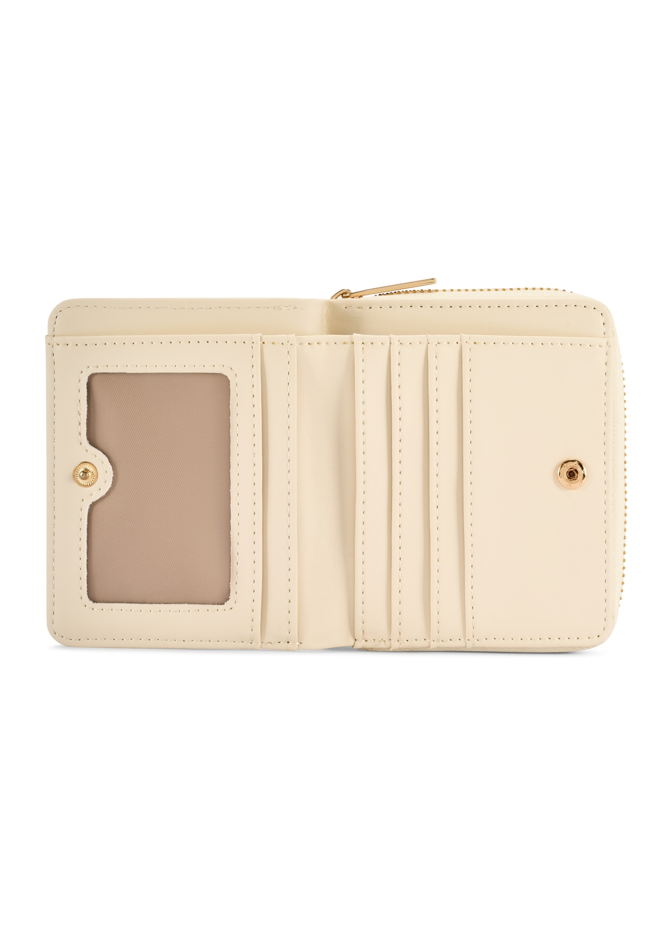 Cream medium women's wallet POREC-0412-0B(W26), product view inside on white background.