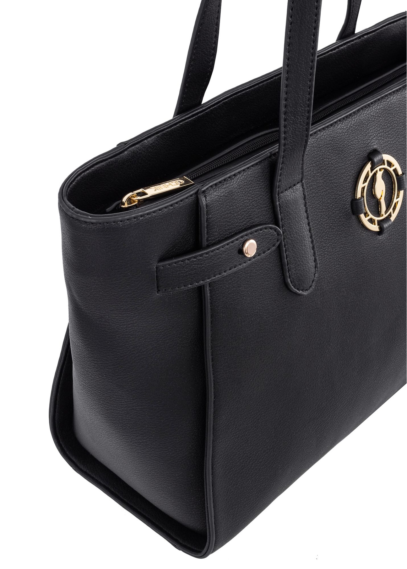 Black women's handbag with logo TOREC-0776-99(W23)-06