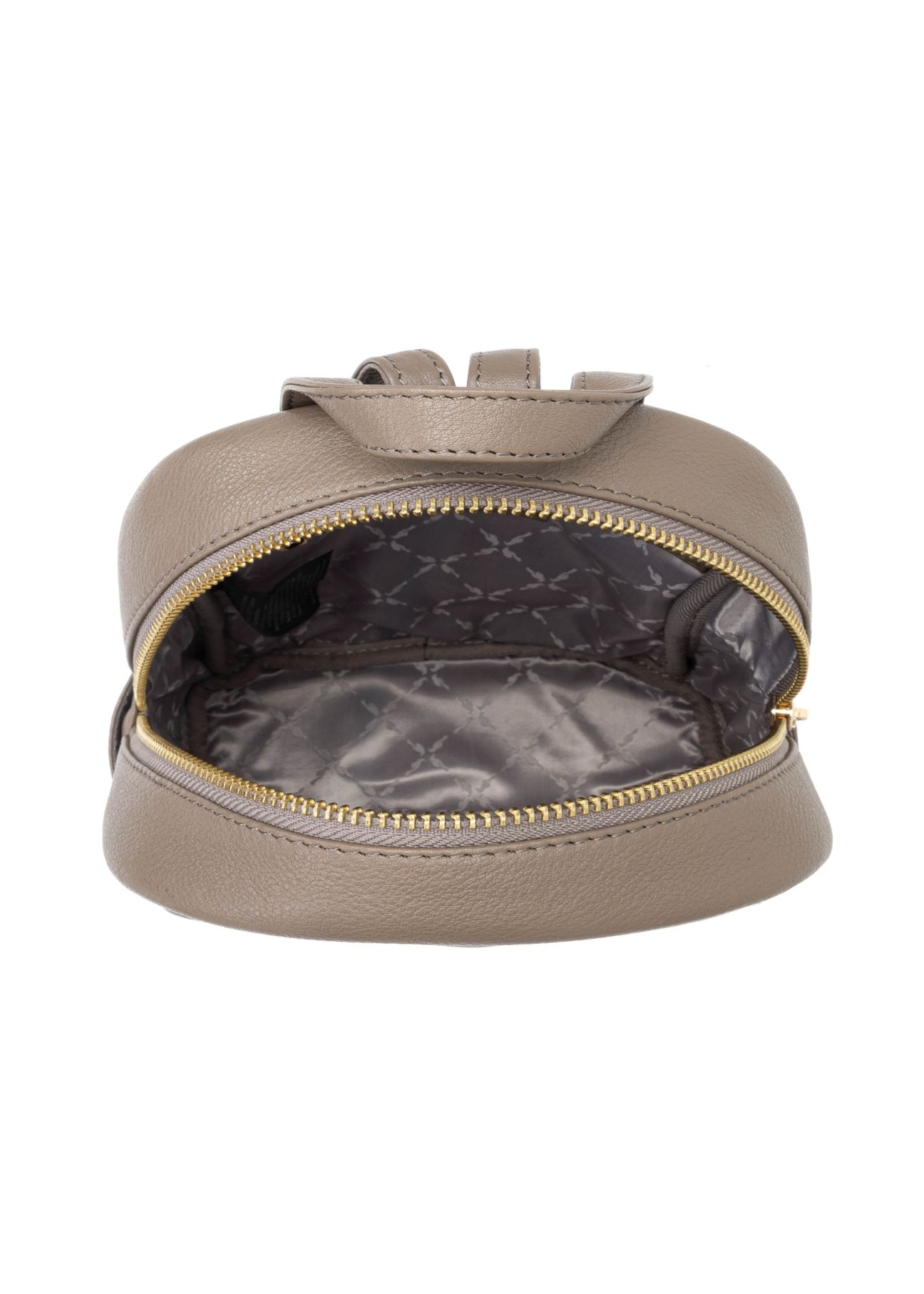 Dark beige leather women's backpack TORES-1089A-1K(W26) - product view from above, on white background.