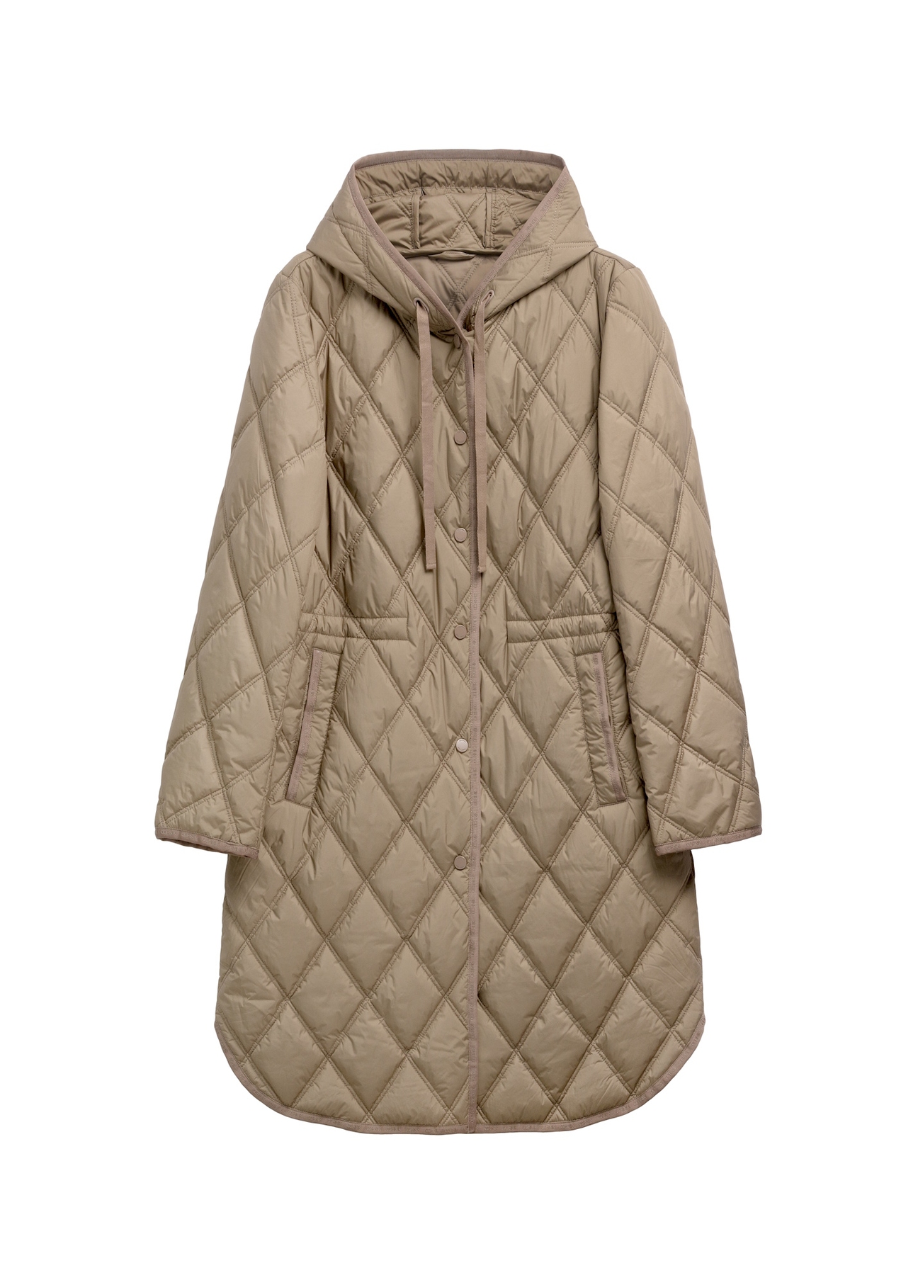 Women's dark beige jacket KURDT-0579-1K(Z26) - front product view, on a white background.