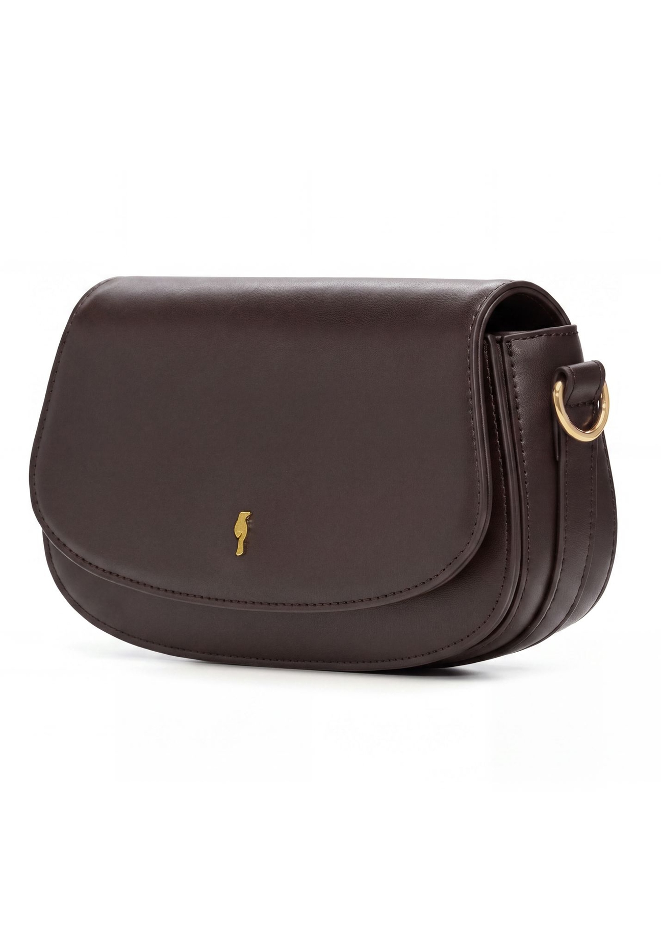 Small brown women's handbag TOREC-1264-1I(Z26) - diagonal view, on white background.
