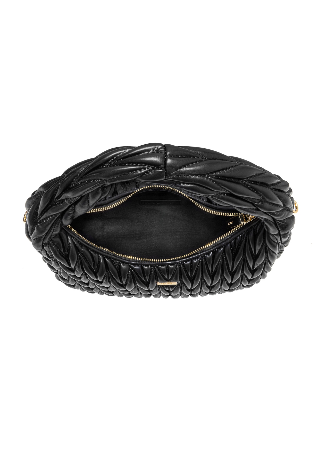 Black women's shoulder bag TOREC-1101-99(Z25), product view inside on white background.