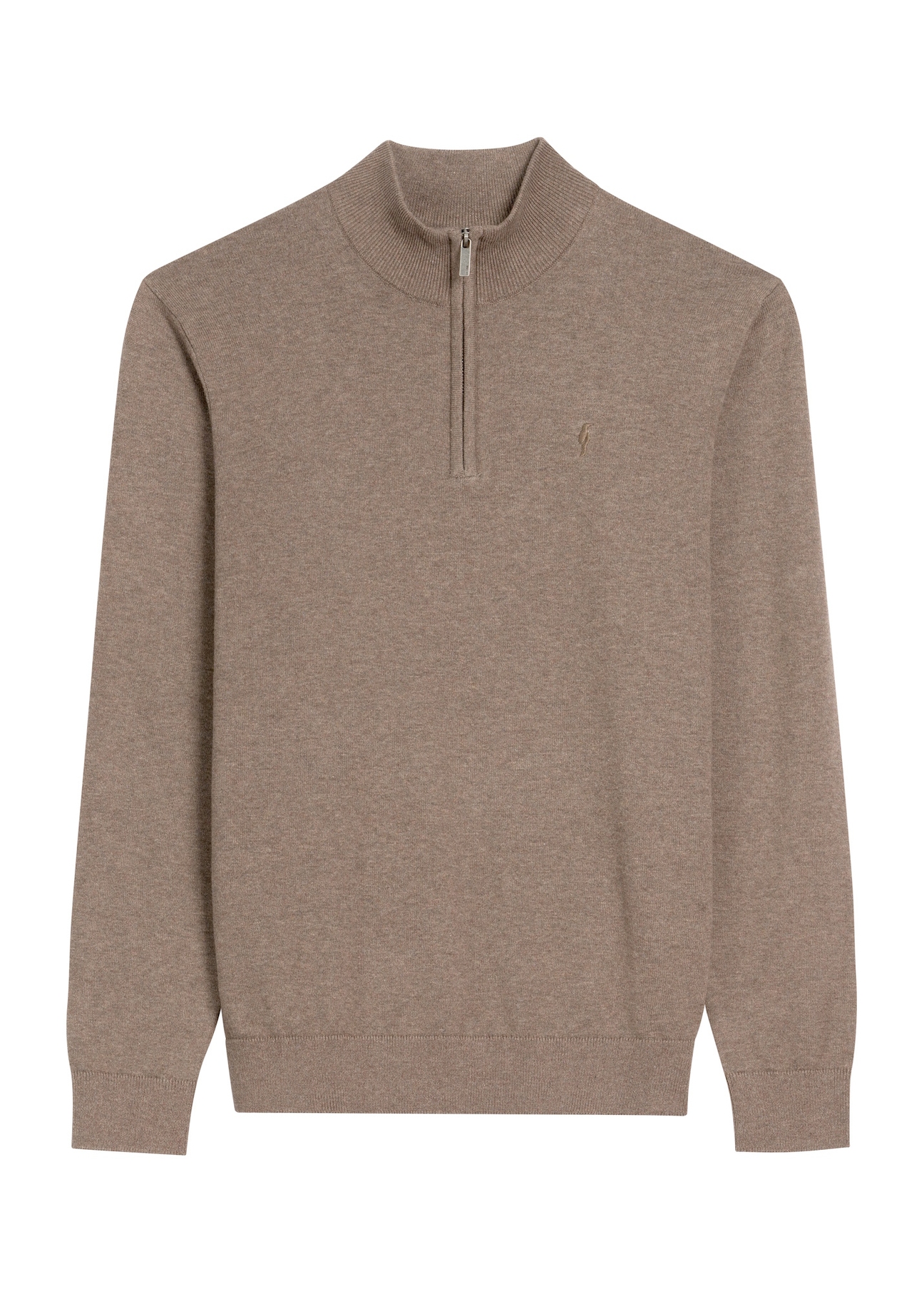 Brown men's sweater SWEMT-0174-90(Z25), front product view on white background.
