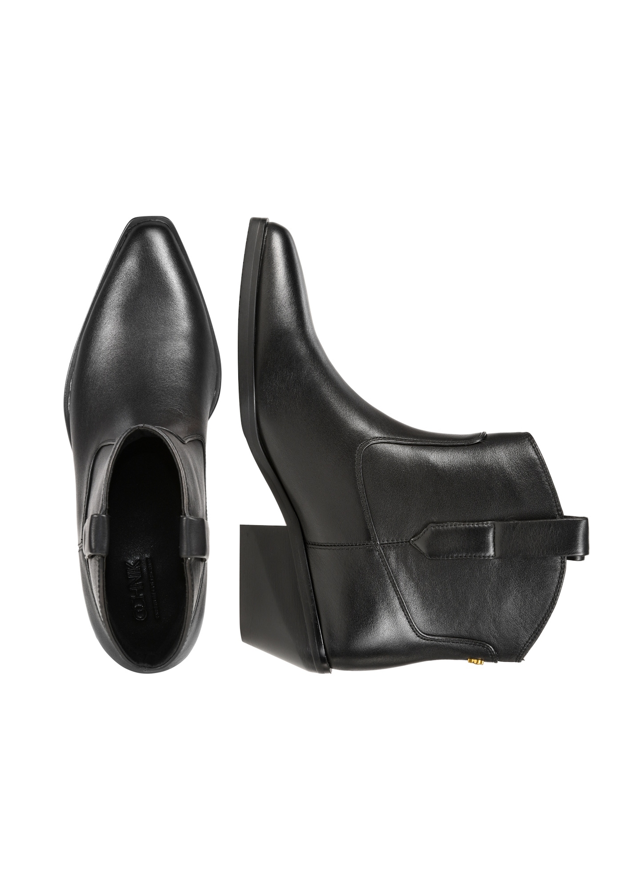 Women's leather ankle boots BUTYD-1209-99(Z25), product view from above on a white background.