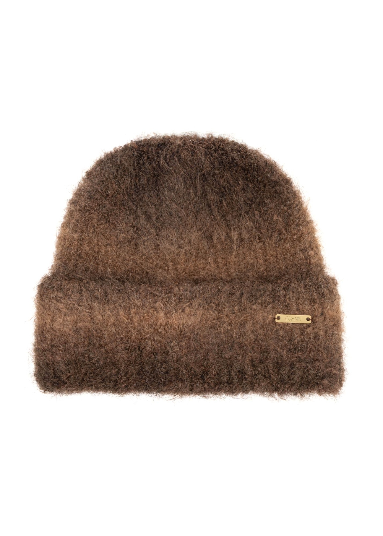 Brown women's wool hat CZADT-0222-1L(Z26) - front product view, on a white background.