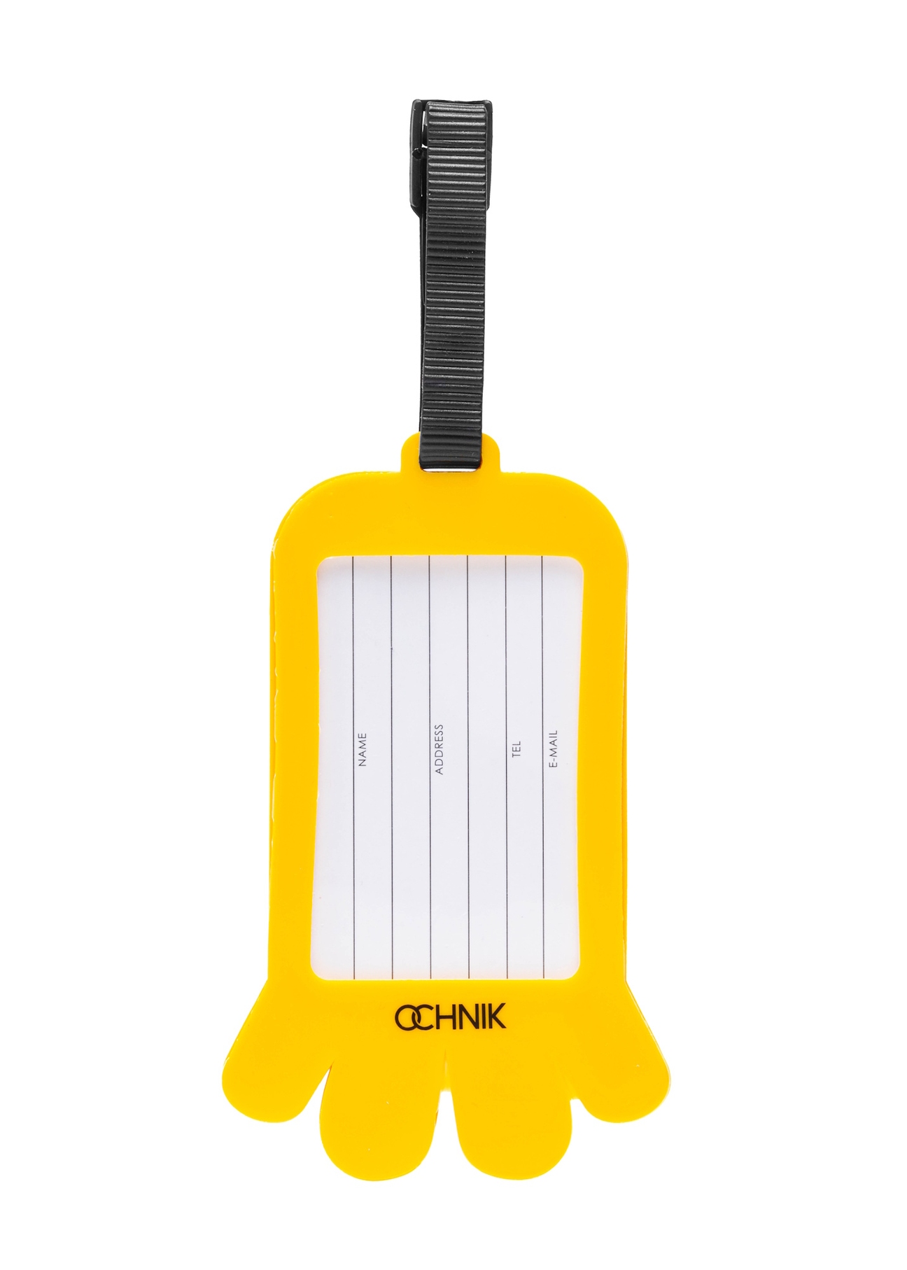 Luggage tag AW-012-0004-21(W25), product back view on white background.
