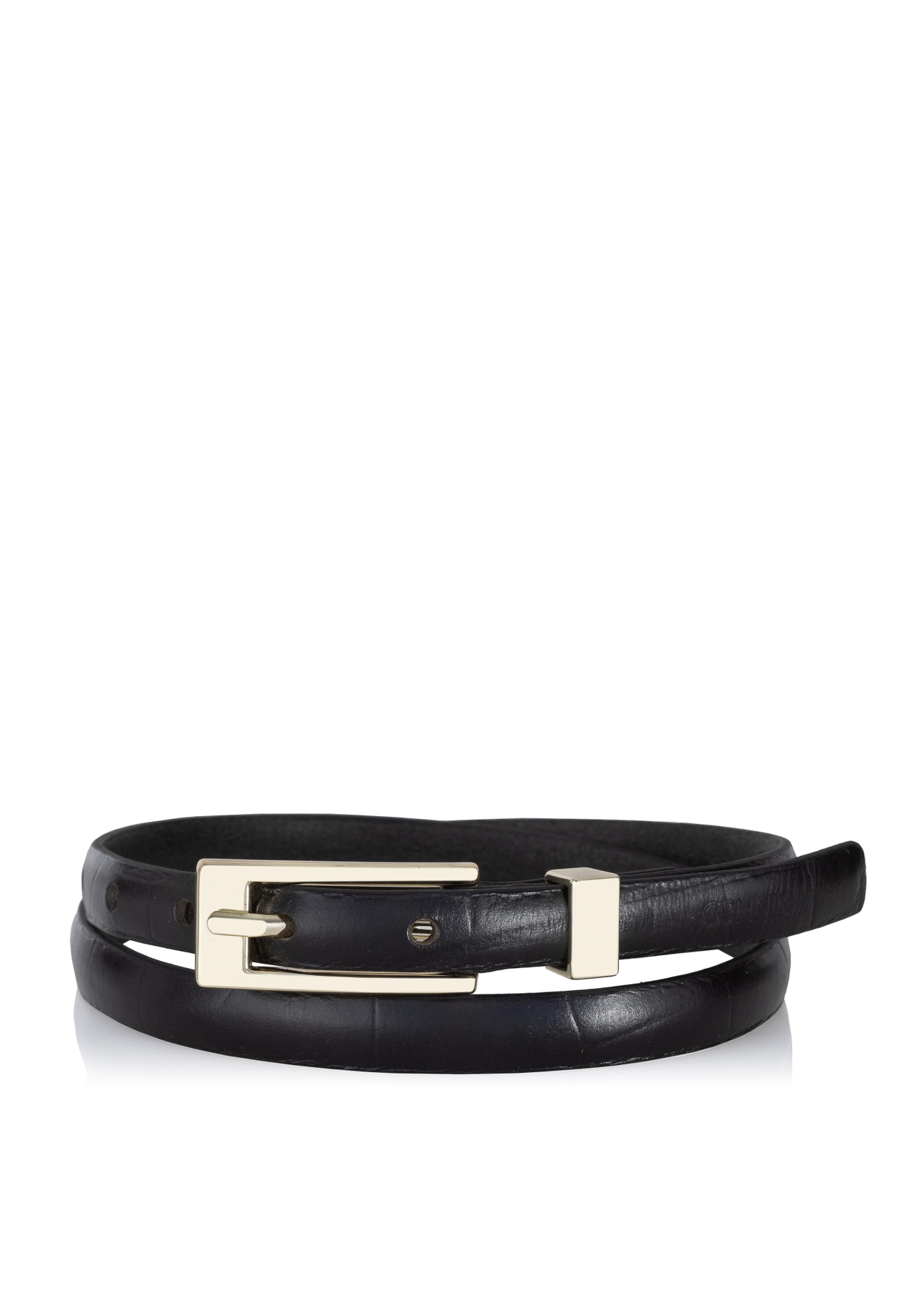 Thin leather women's croco belt PASDS-0150C-97(Z23)-01