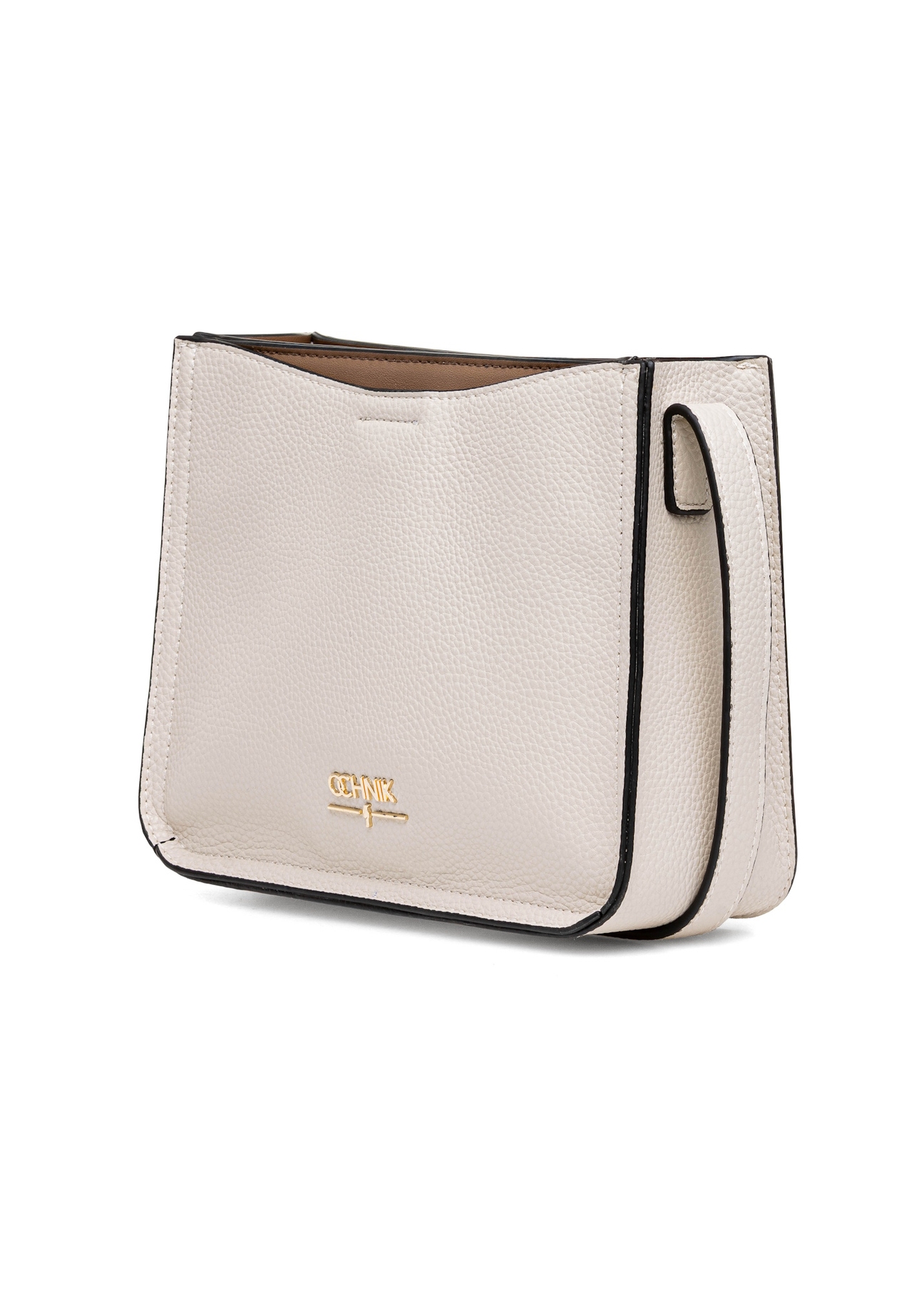 Cream small shoulder bag TOREC-1055-12(Z25), diagonal product view on white background.
