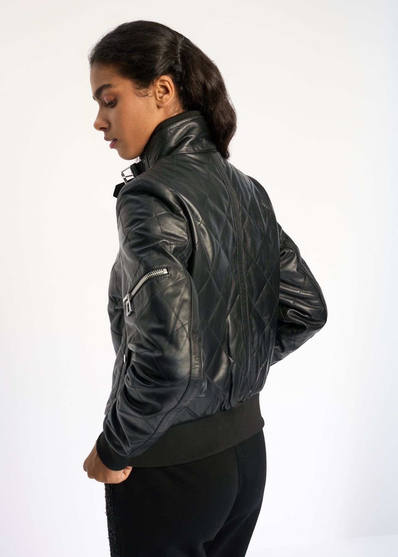 Women's quilted leather jacket KURDS-0378-1241(Z22)-03