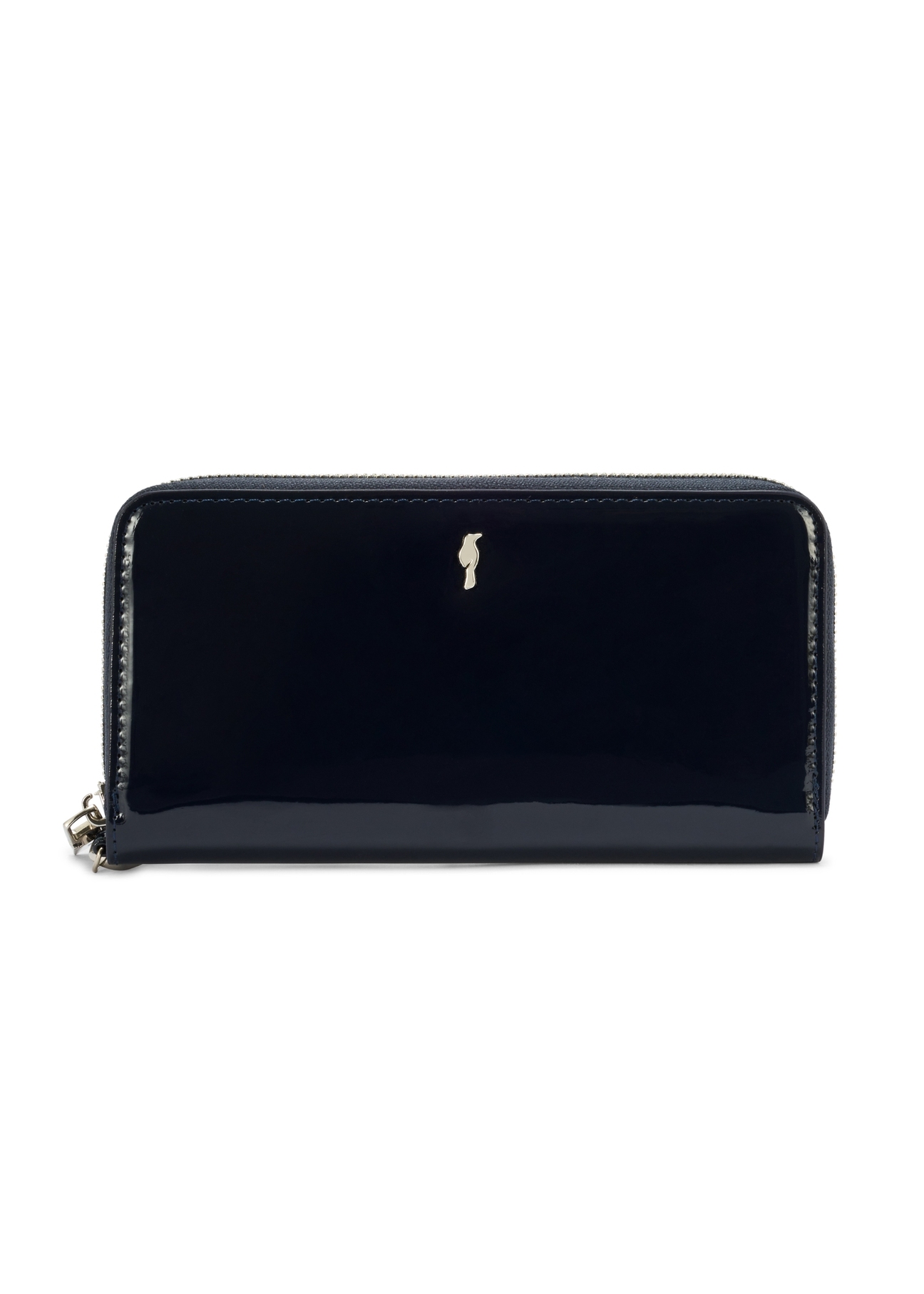 Large navy blue women's wallet POREC-0418-69(Z25), product view from the front on a white background.
