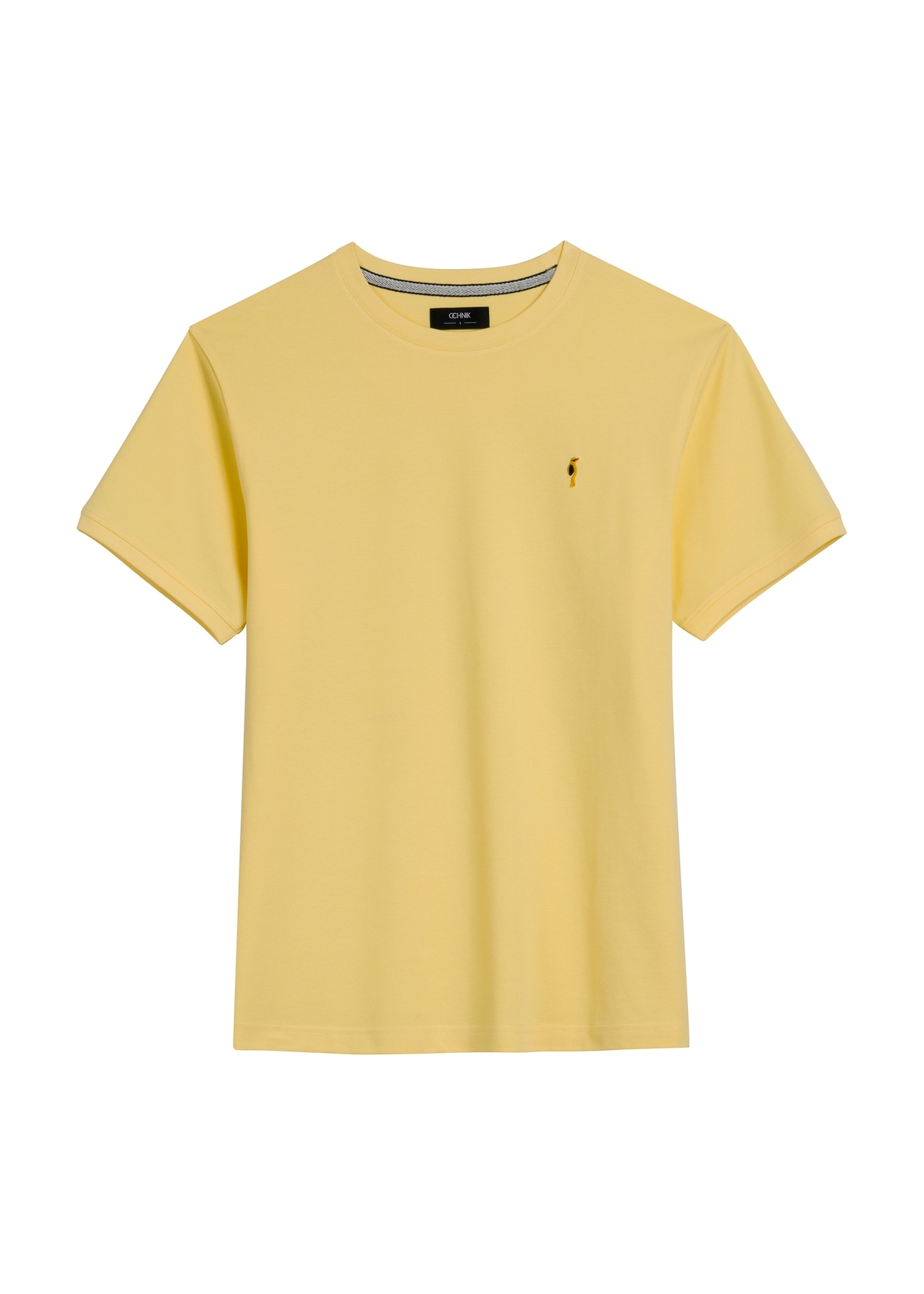 Men's yellow cotton t-shirt TSHMT-0136-2B(W26) - front product view, on white background.