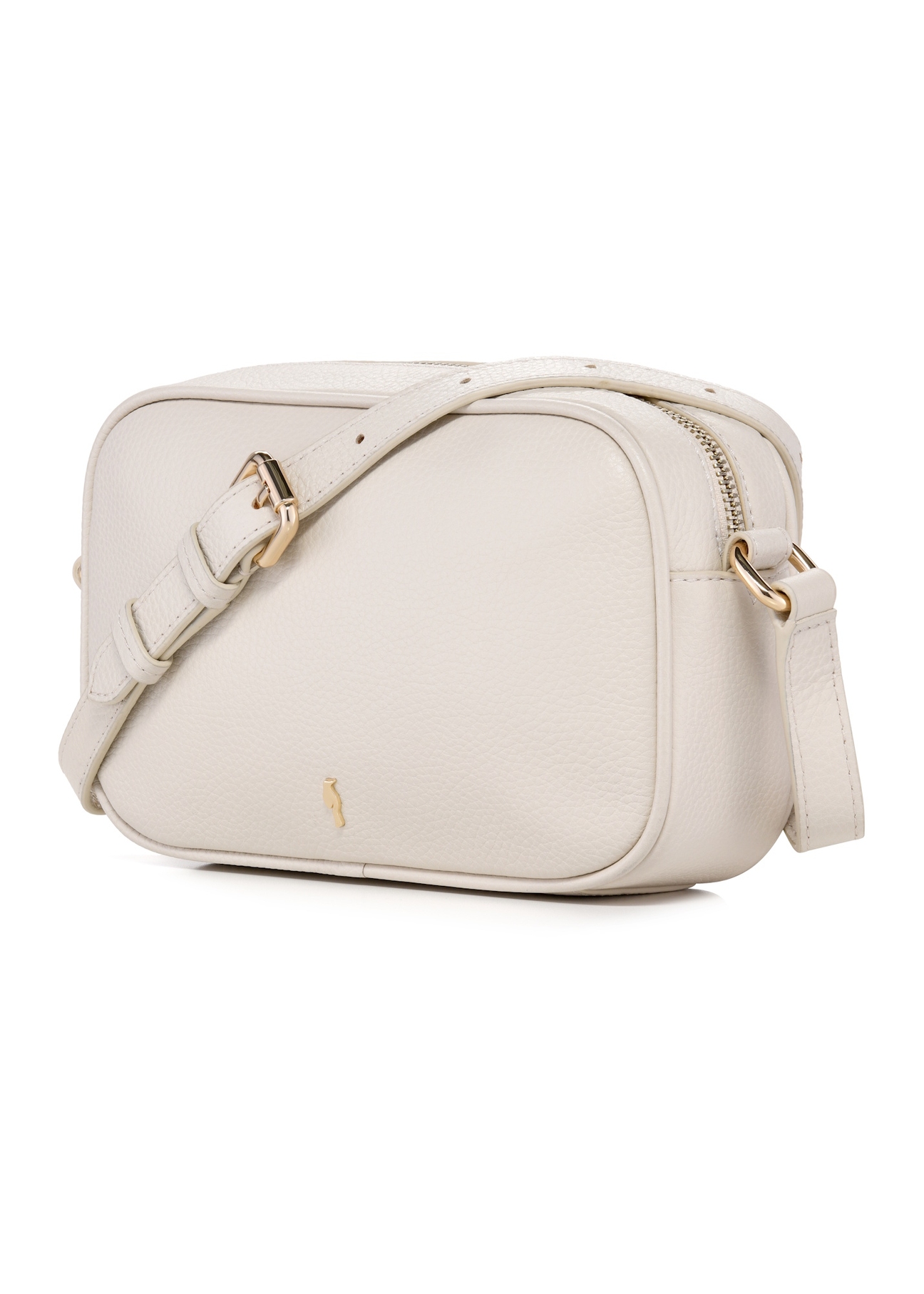 Cream leather women's handbag TORES-1103B-0B(W26), diagonal product view on white background.