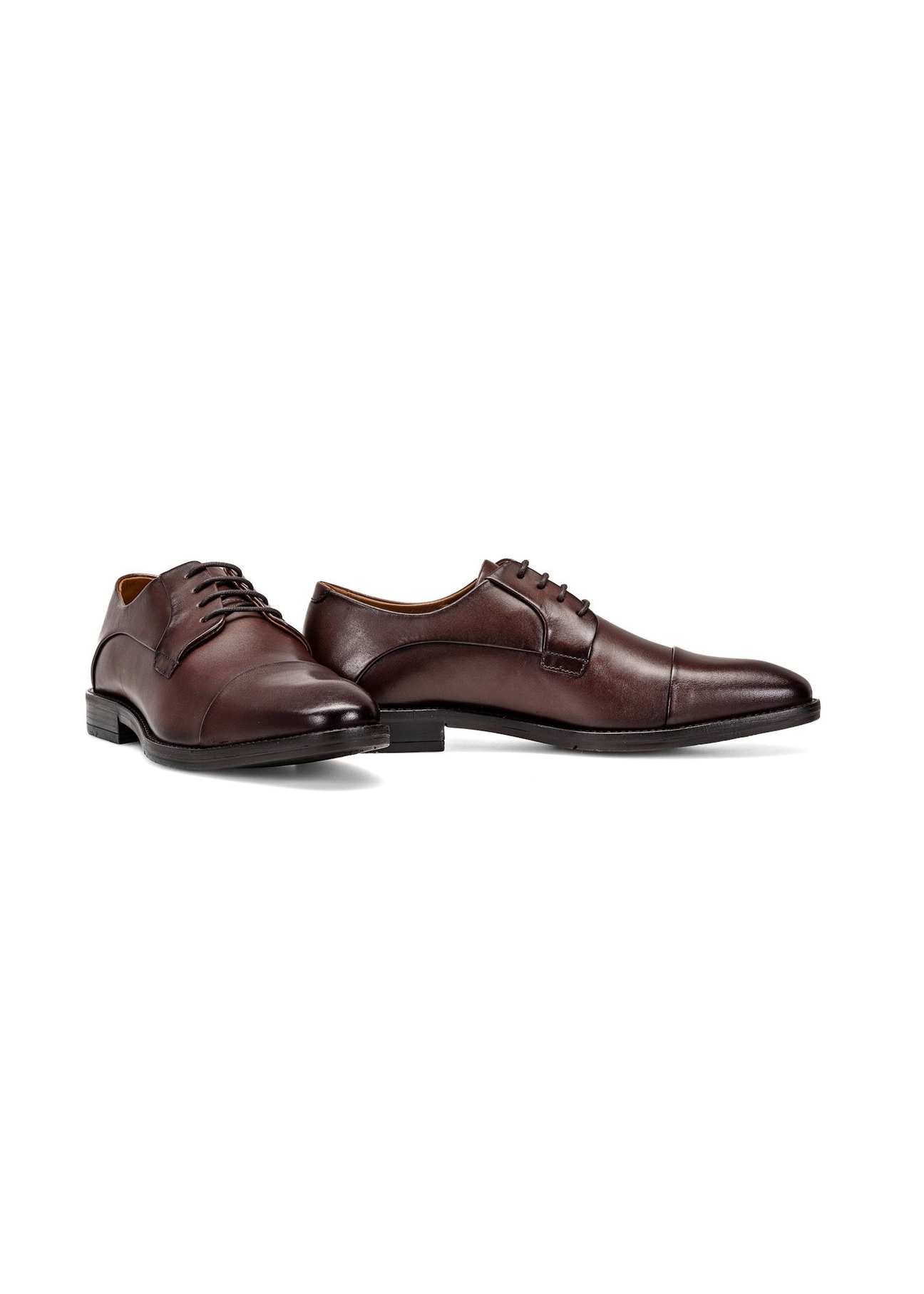 Men's brown leather shoes BUTYM-0483-1I(W26), diagonal product view on a white background.