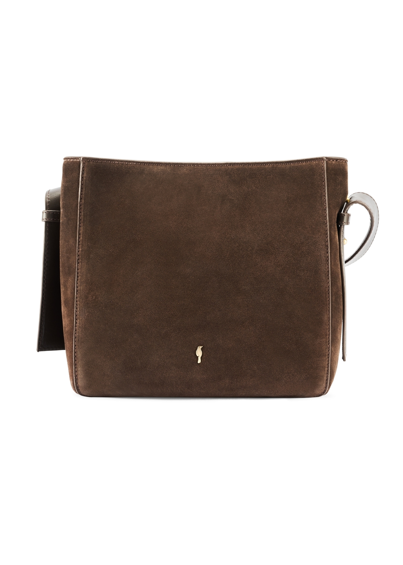 Brown leather women's handbag TORES-1251-1I(W26) - front product view, on a white background.