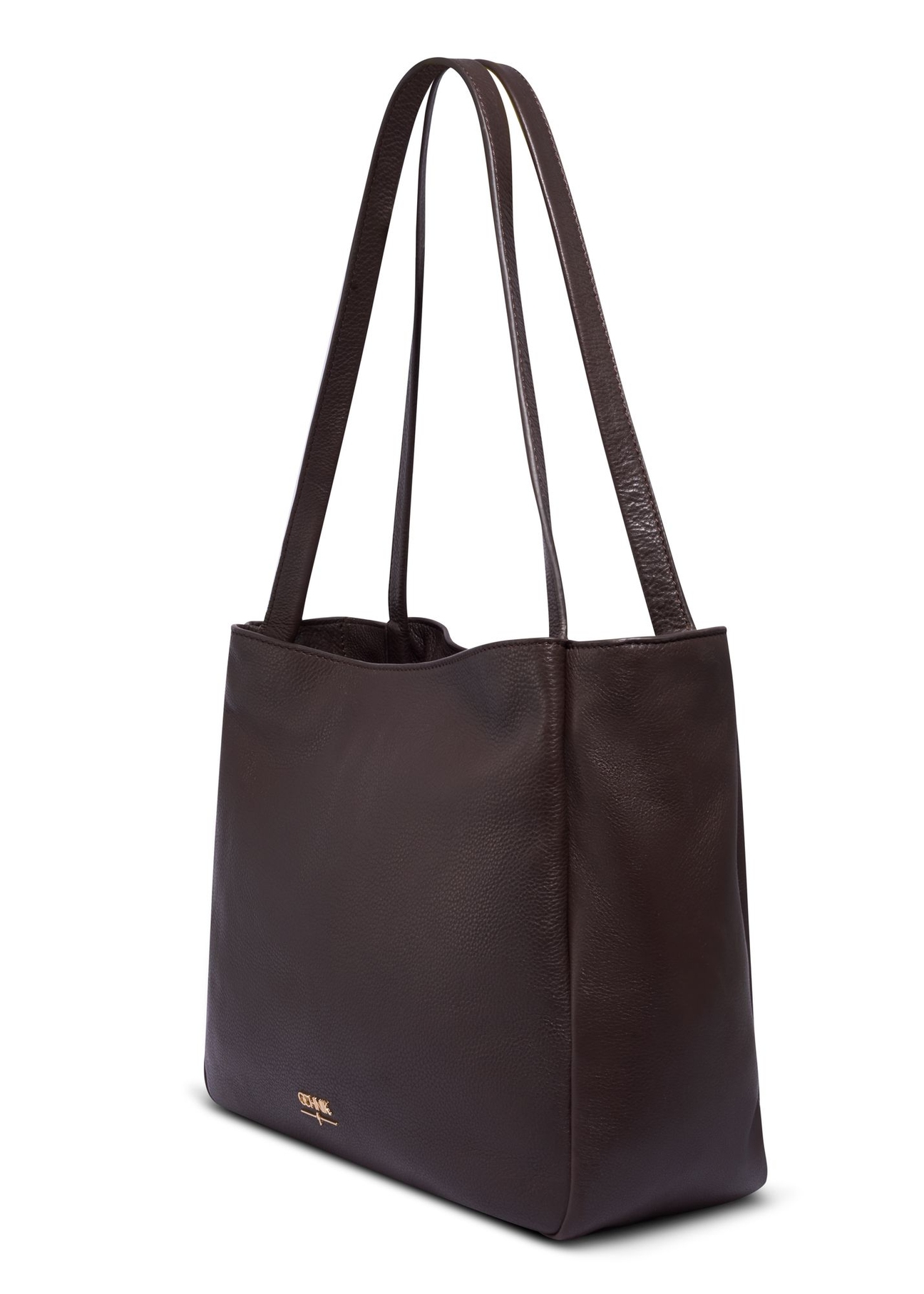 Brown leather women's shoulder bag TORES-1376-1H(Z26) - diagonal product view, on a white background.
