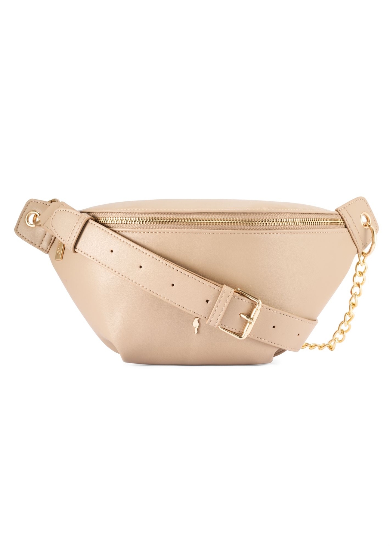 Beige women's compact waist bag TOREC-0788C-81(Z25), product view from the front on a white background.