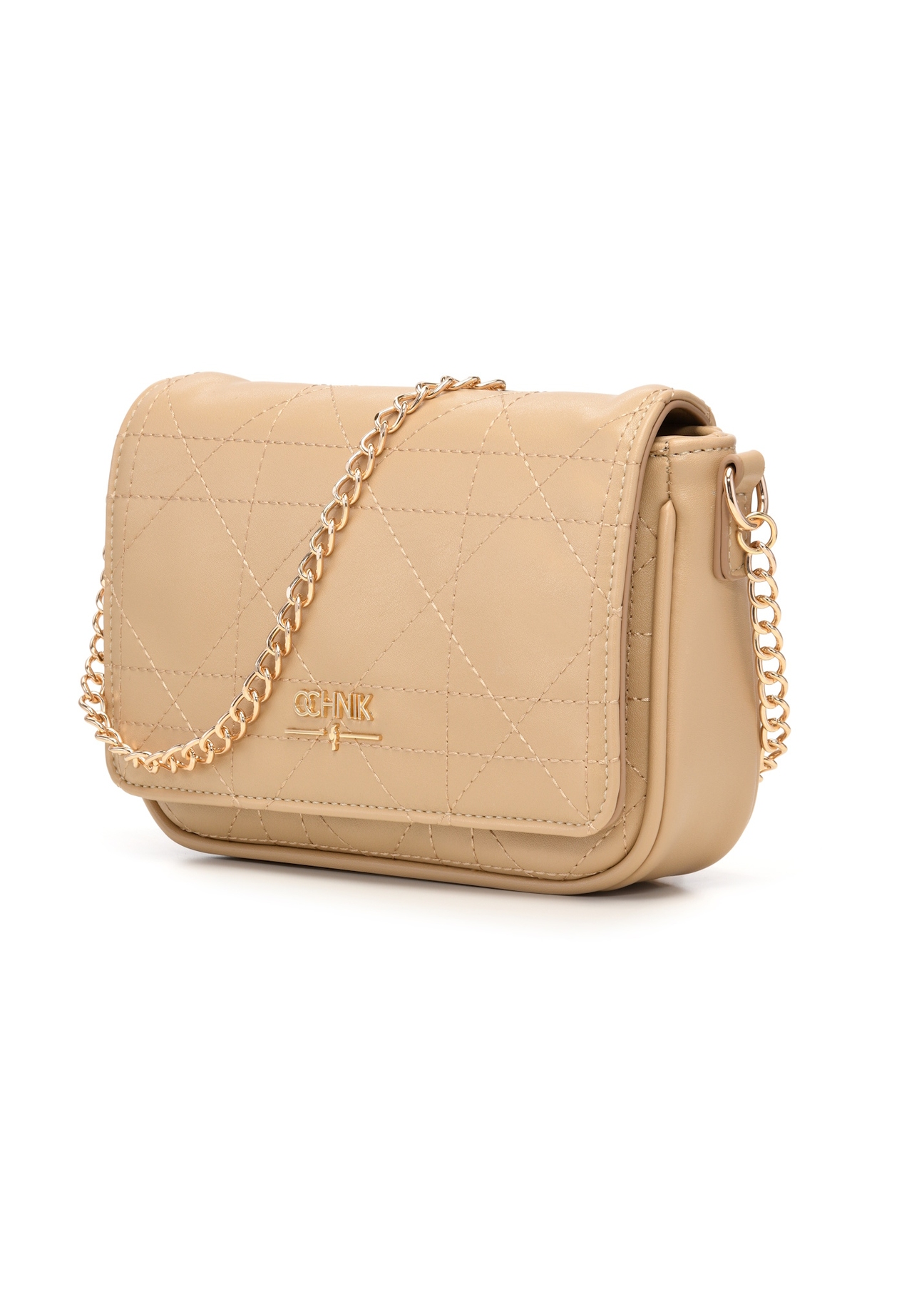 Beige small messenger bag TOREC-1254-1P(Z26), diagonal product view on a light background.