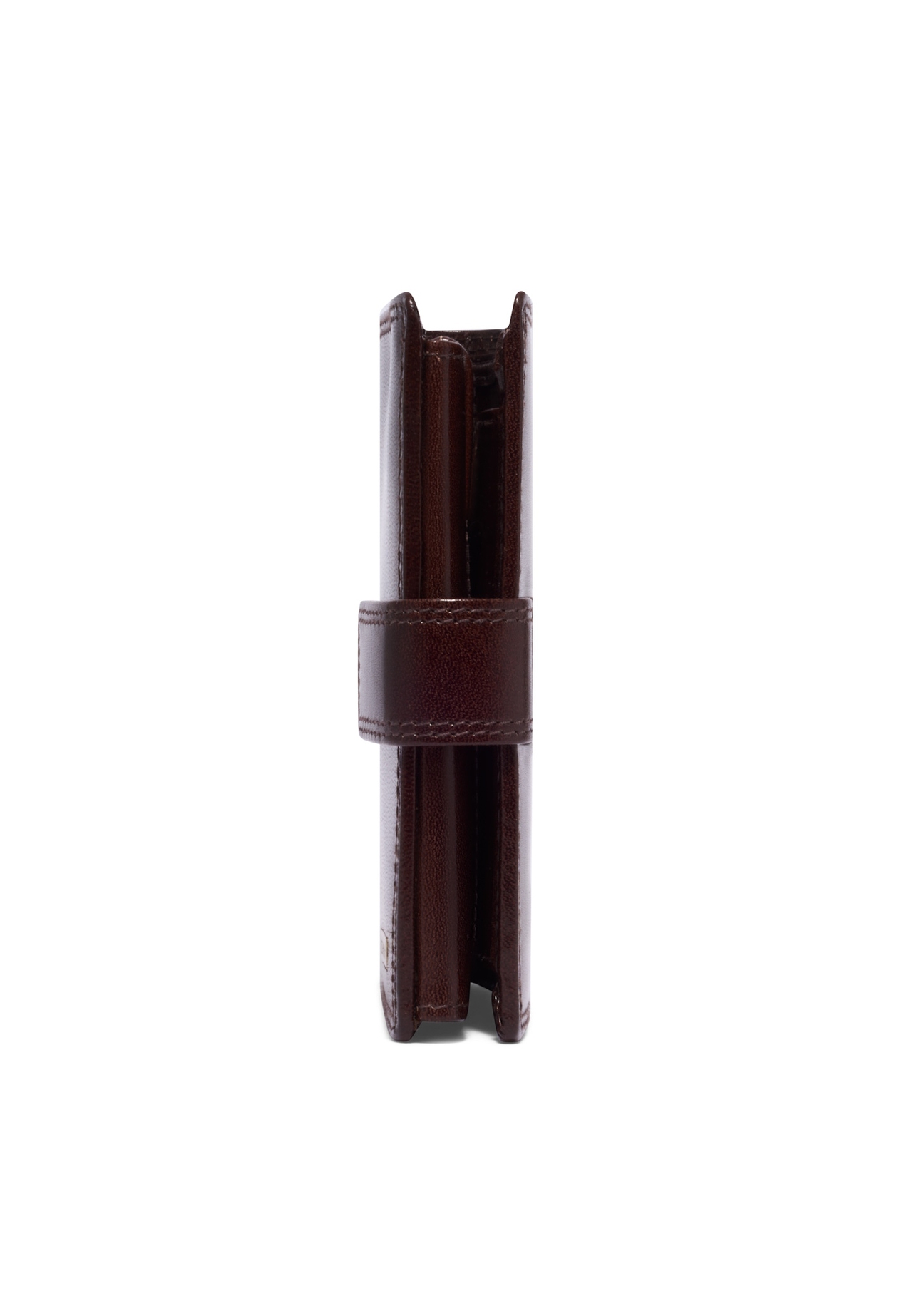 Men's brown leather wallet PL-190-1H(KS), side product view on white background.