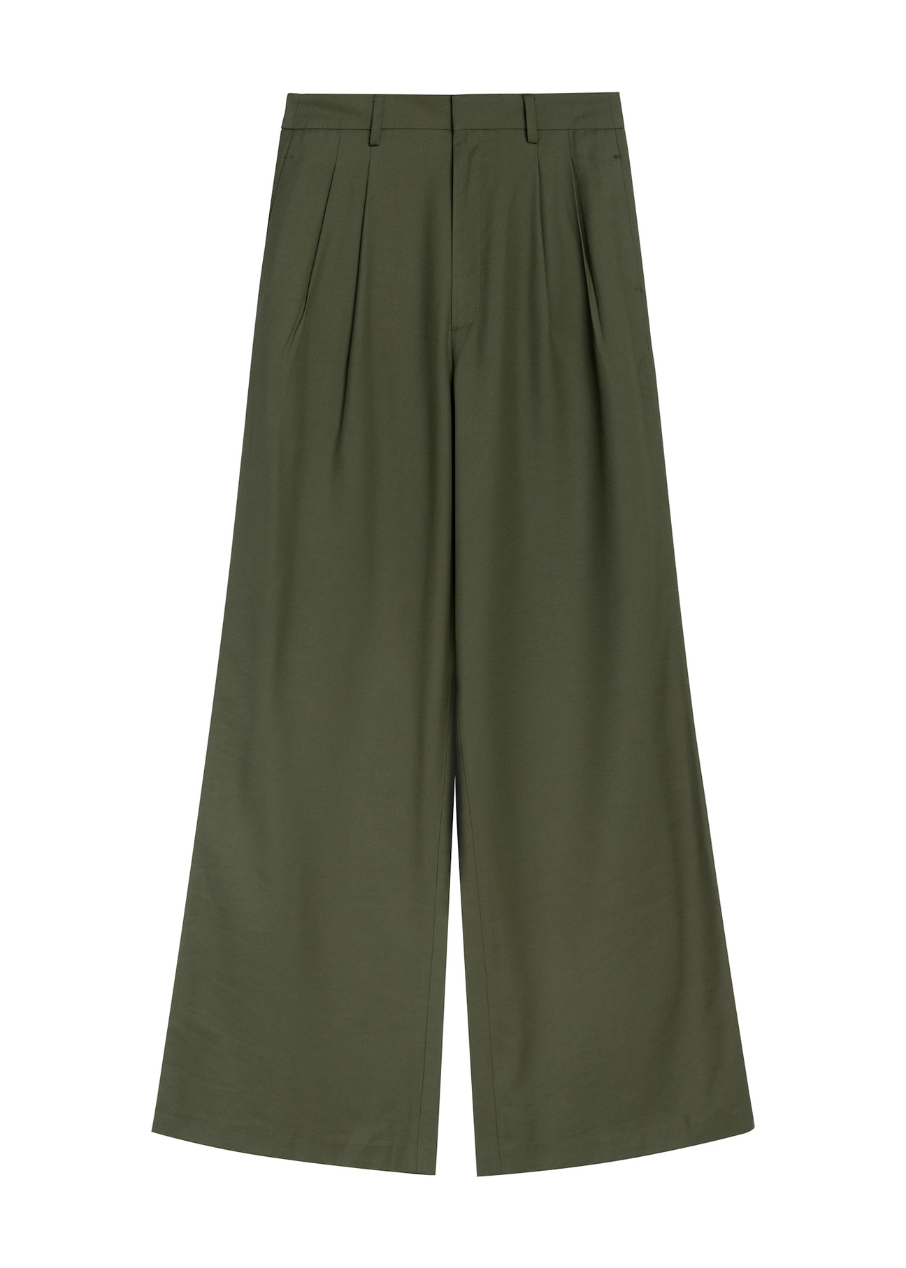 Women's khaki trousers SPODT-0112-55(Z25), front product view on white background.