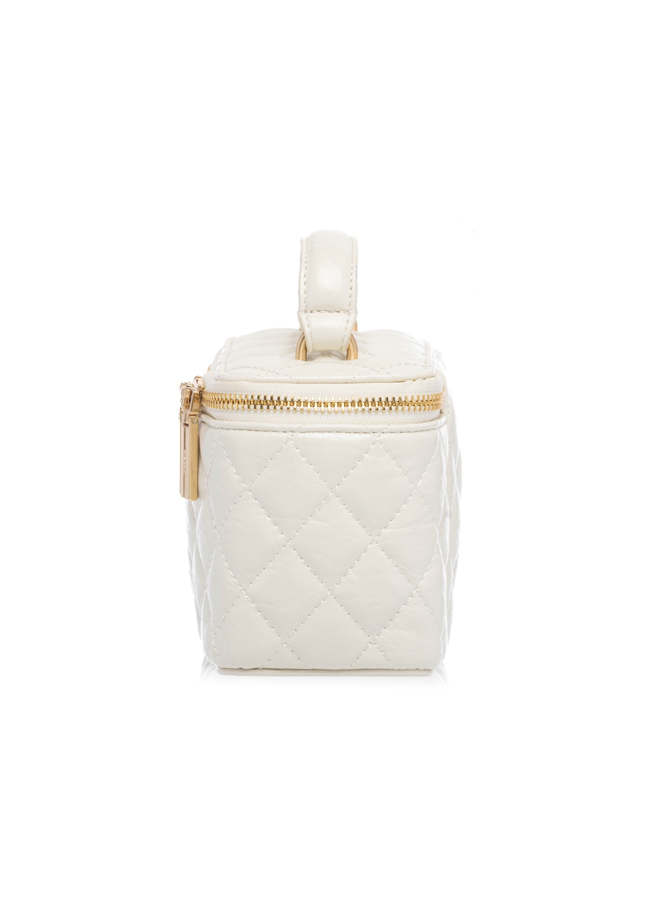Cream women's cosmetic bag TOREC-1197-0A(W26), side view of the product on a white background.
