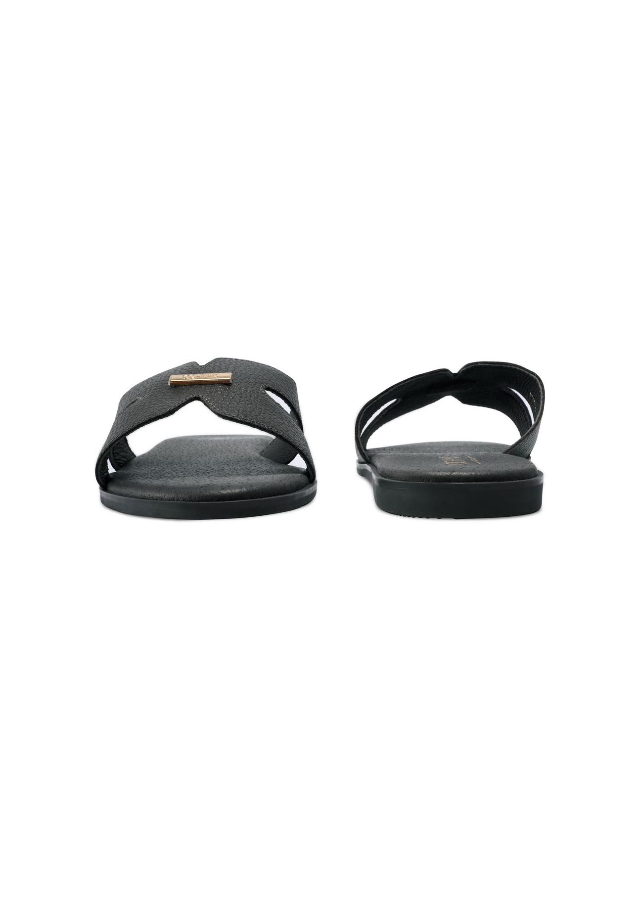 Black women's flip-flops BUTYD-0725D-9I(W26) - front and back view of the product, on a white background.