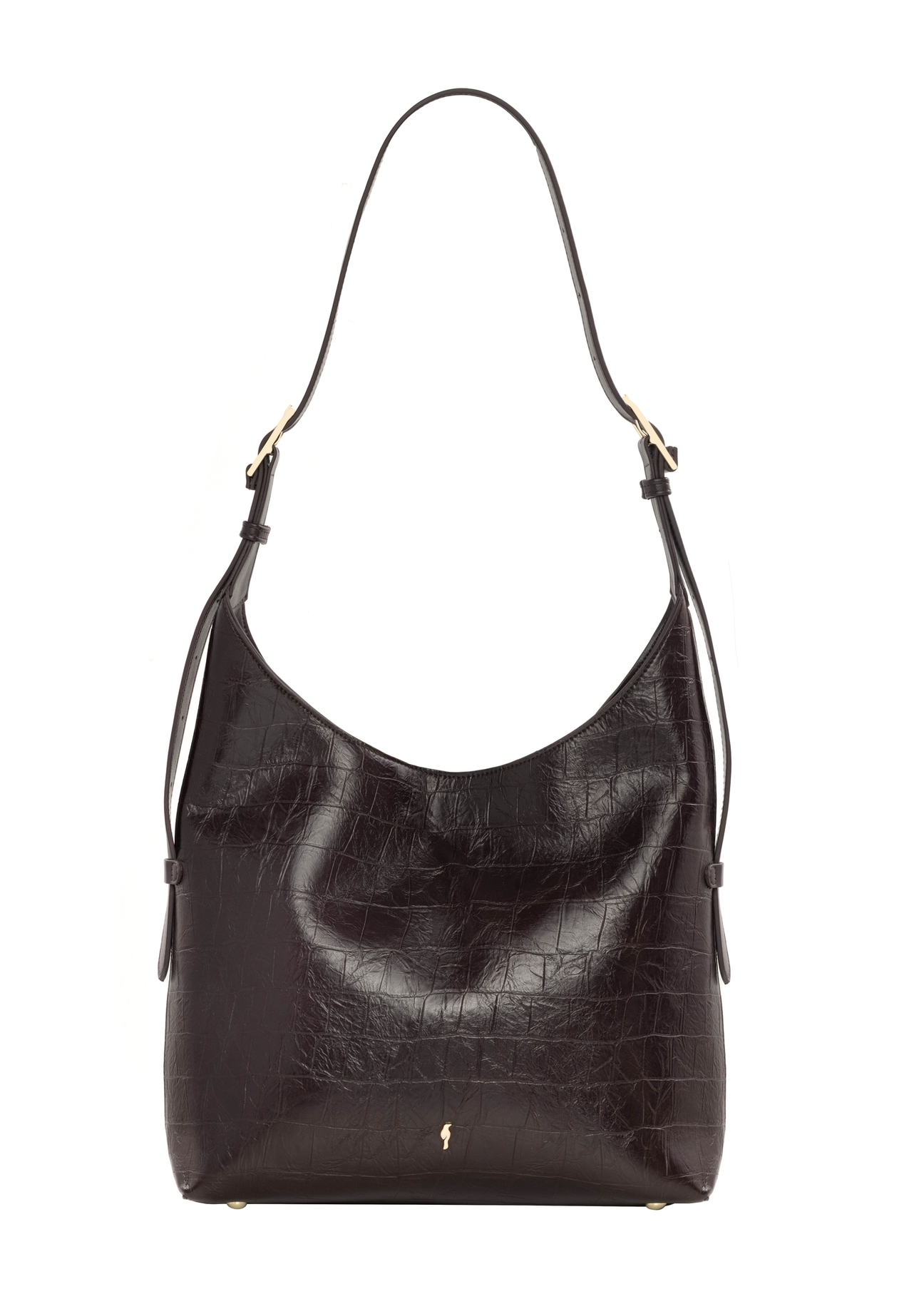 Burgundy croco women's shopper bag TOREC-1306-4D(Z26), front product view on white background.