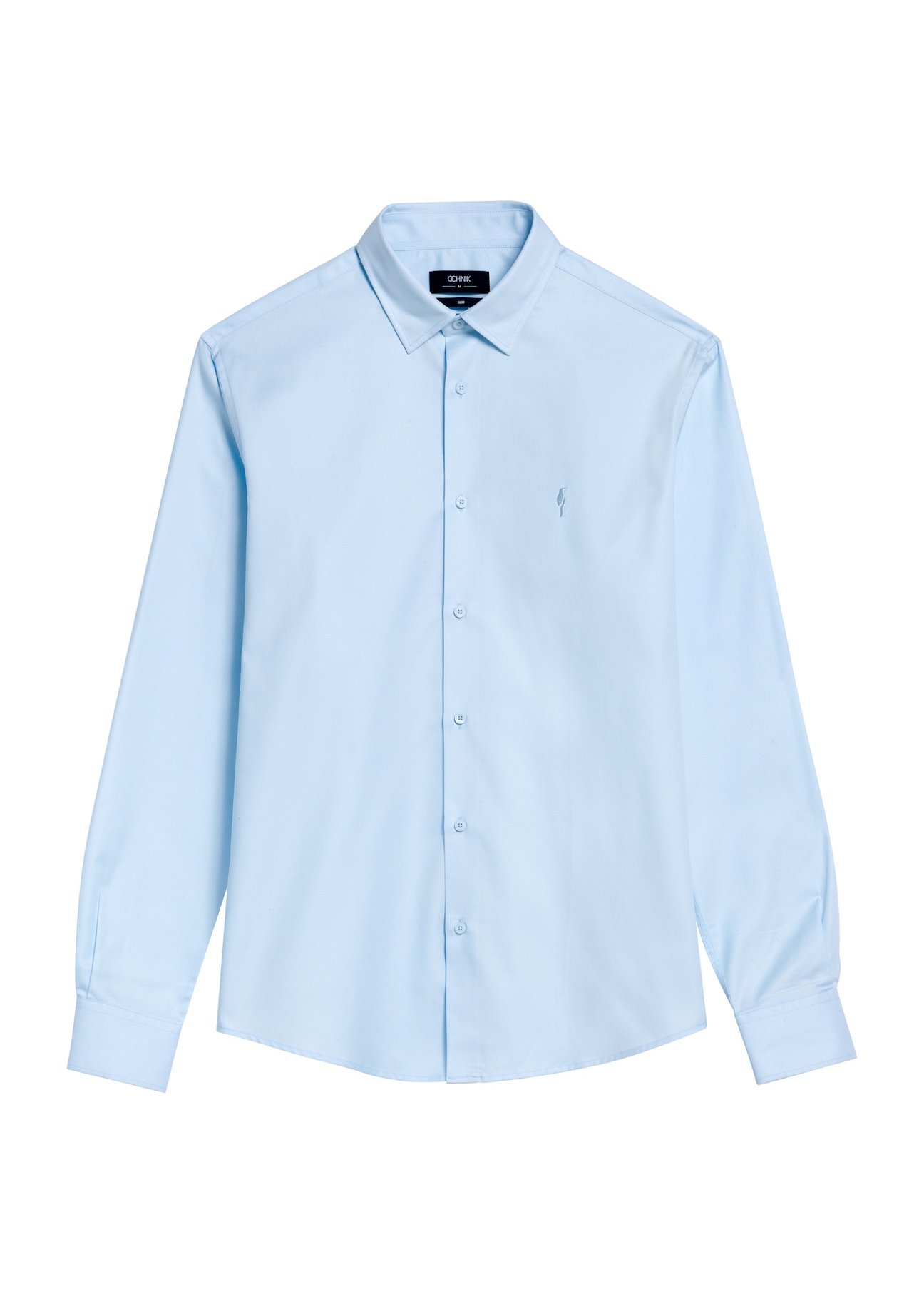 Blue men's shirt KOSMT-0351-62(Z25) - front product view on white background.