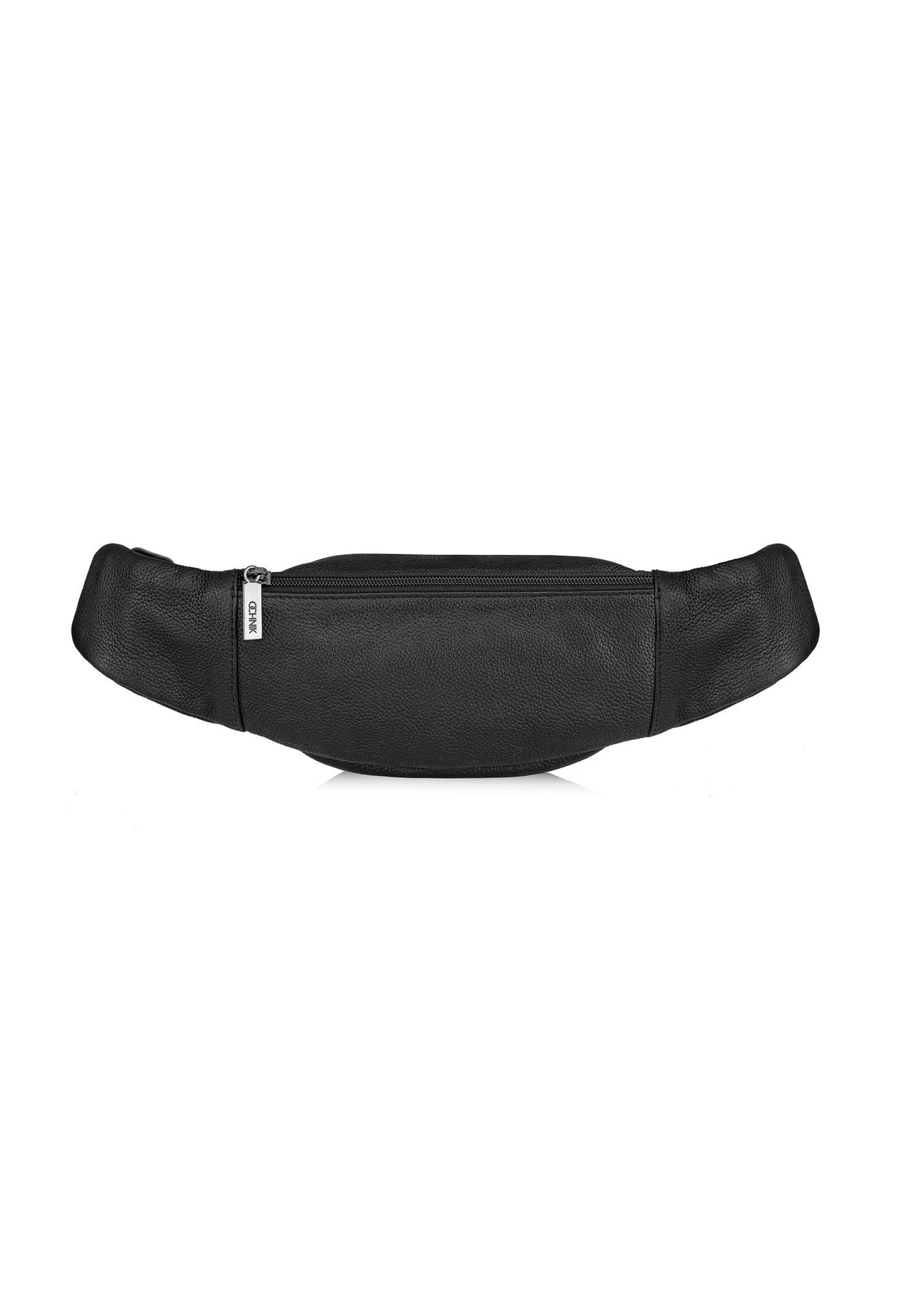 Men's black leather waist bag TORMS-0440B-99(Z25), back view of the product on a white background.
