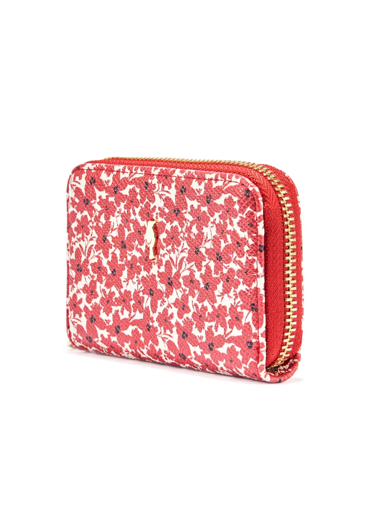Small women's floral wallet POREC-0404-42(W25), diagonal view of the product on a white background.