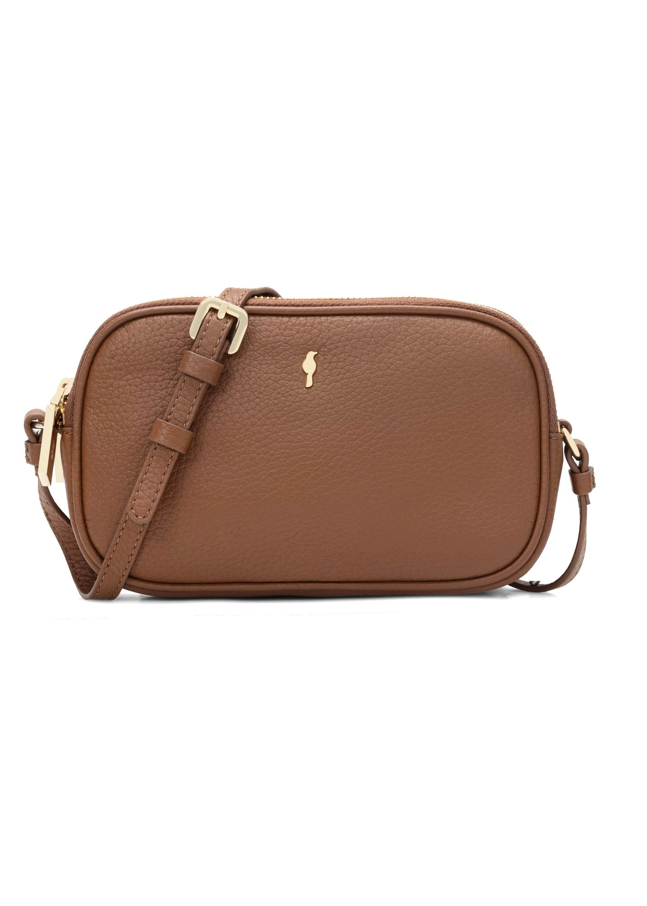 Small camel leather women's handbag TORES-0466E-1D(W26) - front product view on white background.