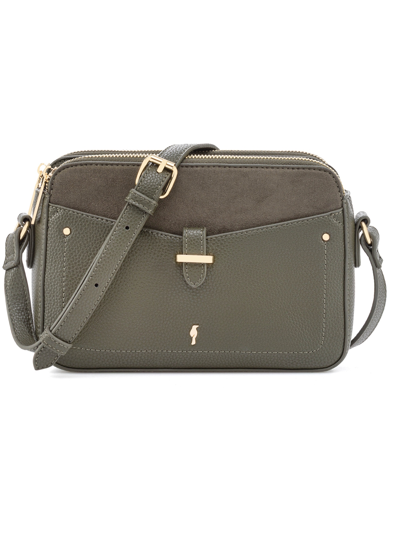 Small women's khaki handbag TOREC-0830B-55(Z25), front product view on white background.