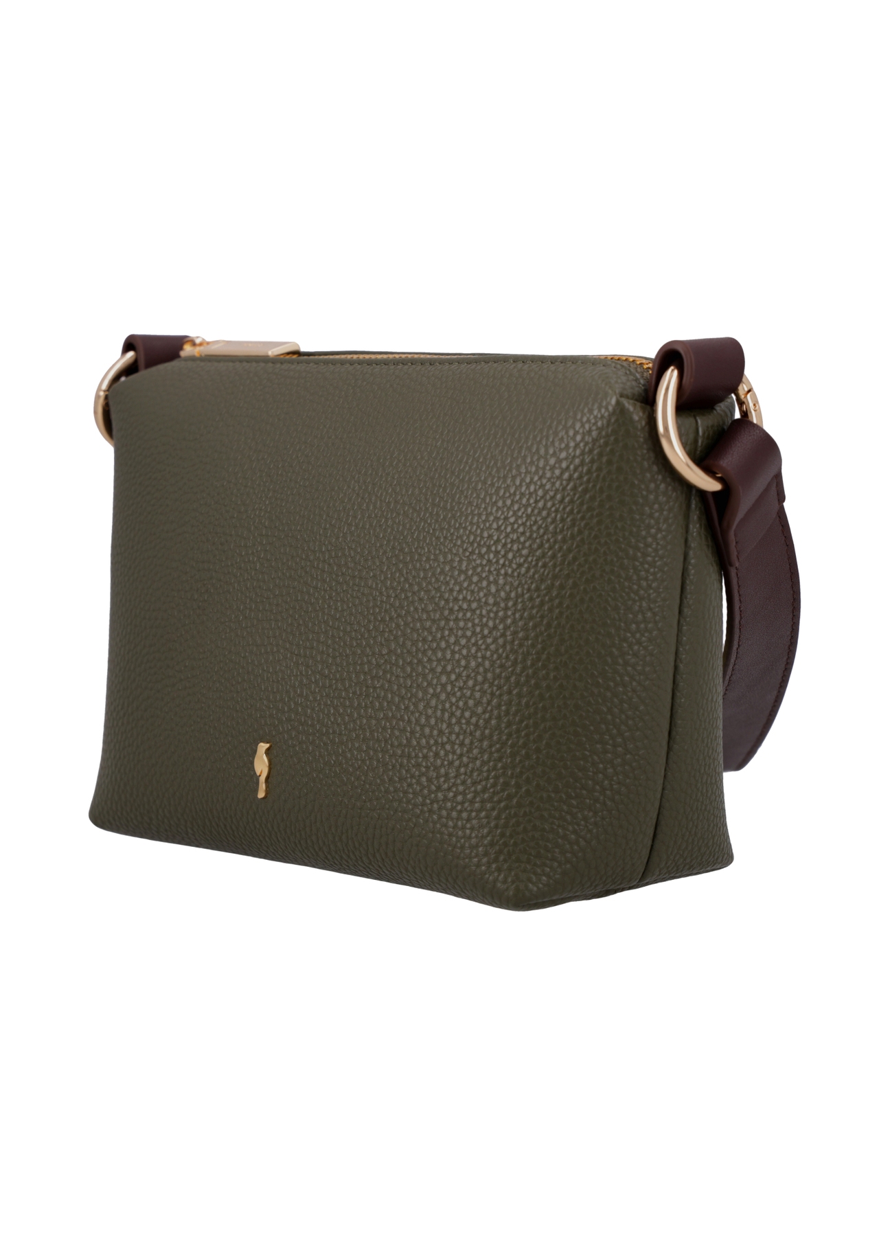 Small khaki women's handbag TOREC-0882-8D(W27), angled product view on a white background.