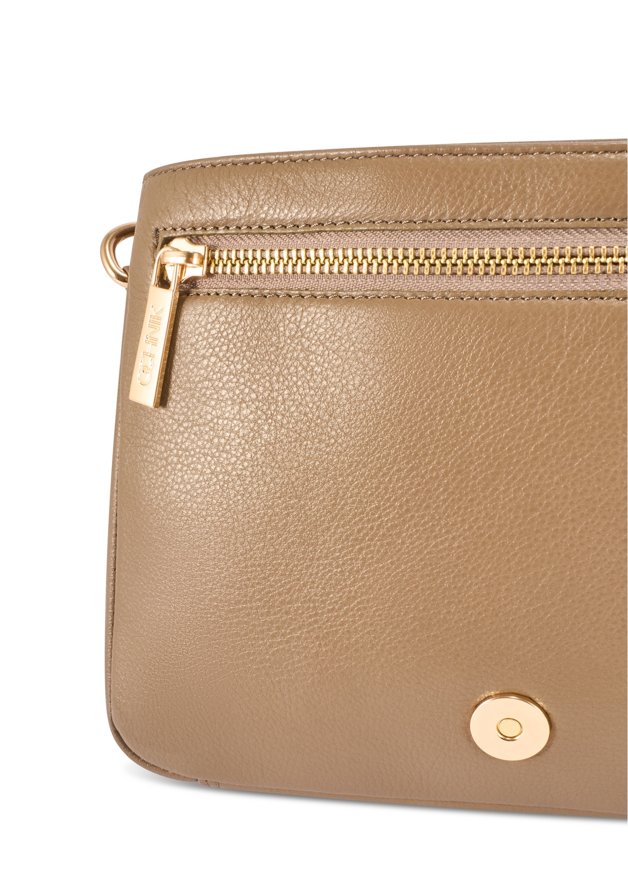 Dark brown leather women's handbag TORES-0911 F-1K(W26) - close-up detail, on white background.